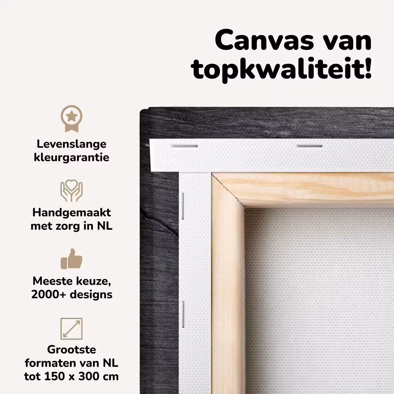 Beton - Zwart - Scheur canvas 2cm middel -zzzsfeer2_topdoek