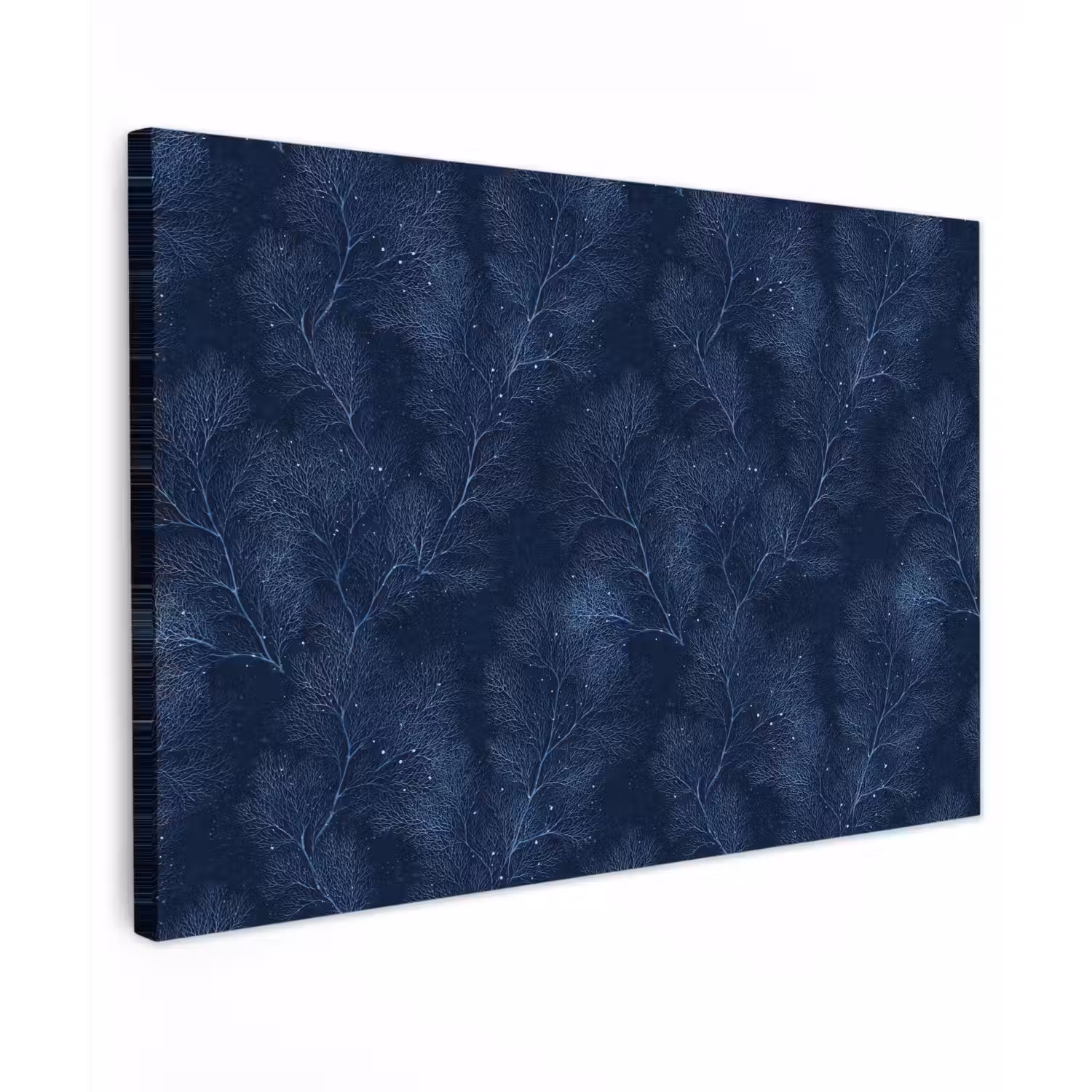 Koraal - Takken - Patroon - Nachtblauw canvas 2cm klein 34 -z3d
