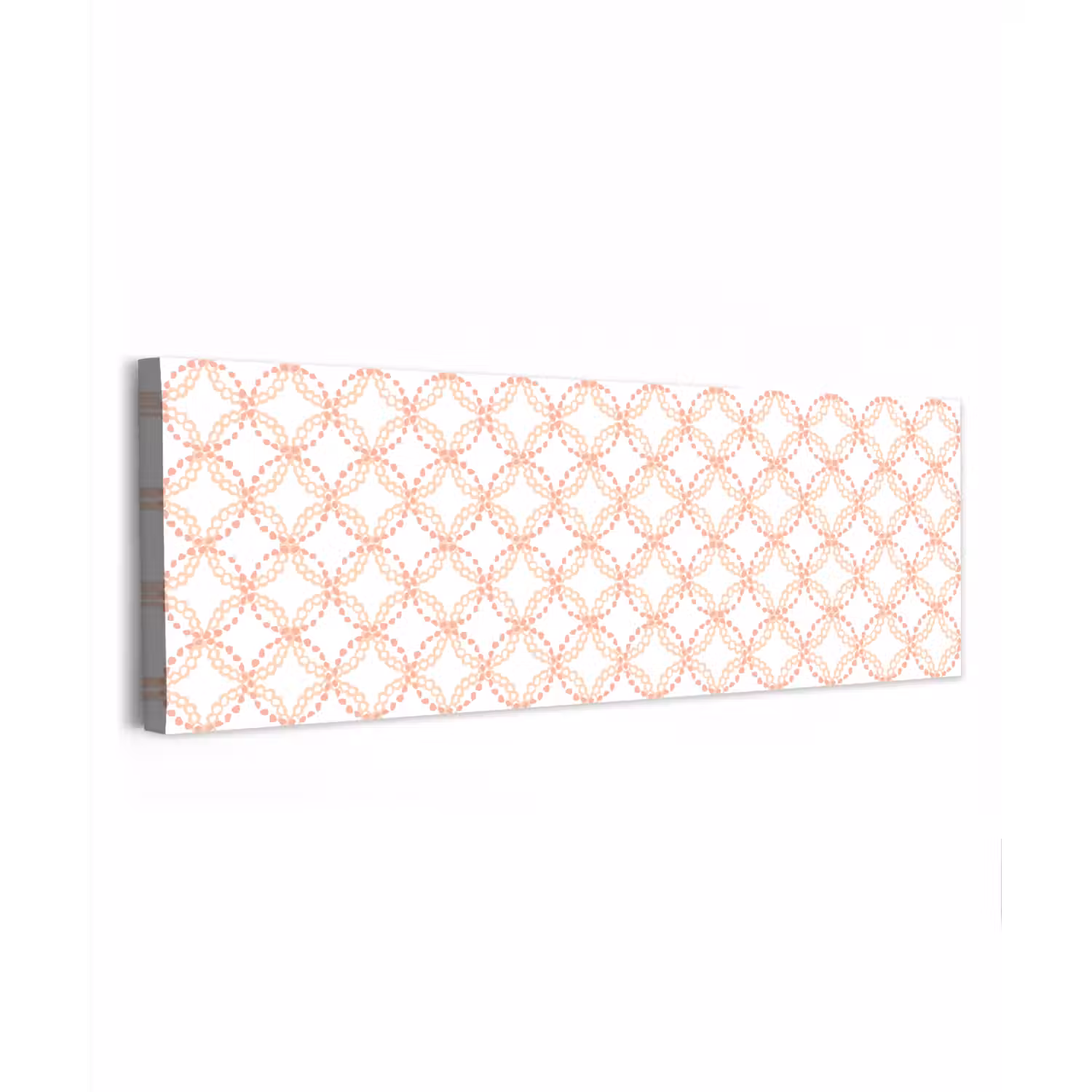 Koraalkleur - Vlechtmotief - Wit canvas 2cm klein 828 -z3d