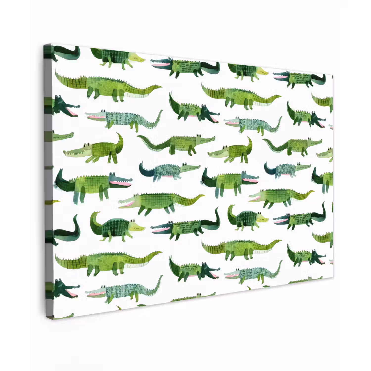 krokodillen - Speels - Groen canvas 2cm klein 34 -z3d