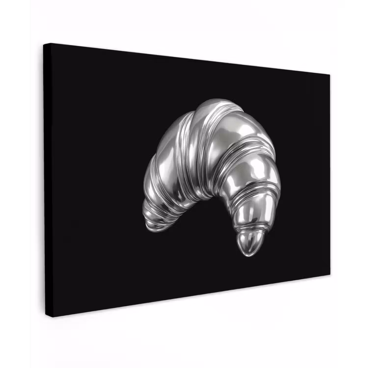 Croissant - Metaal - Zilver canvas 2cm klein -z3d
