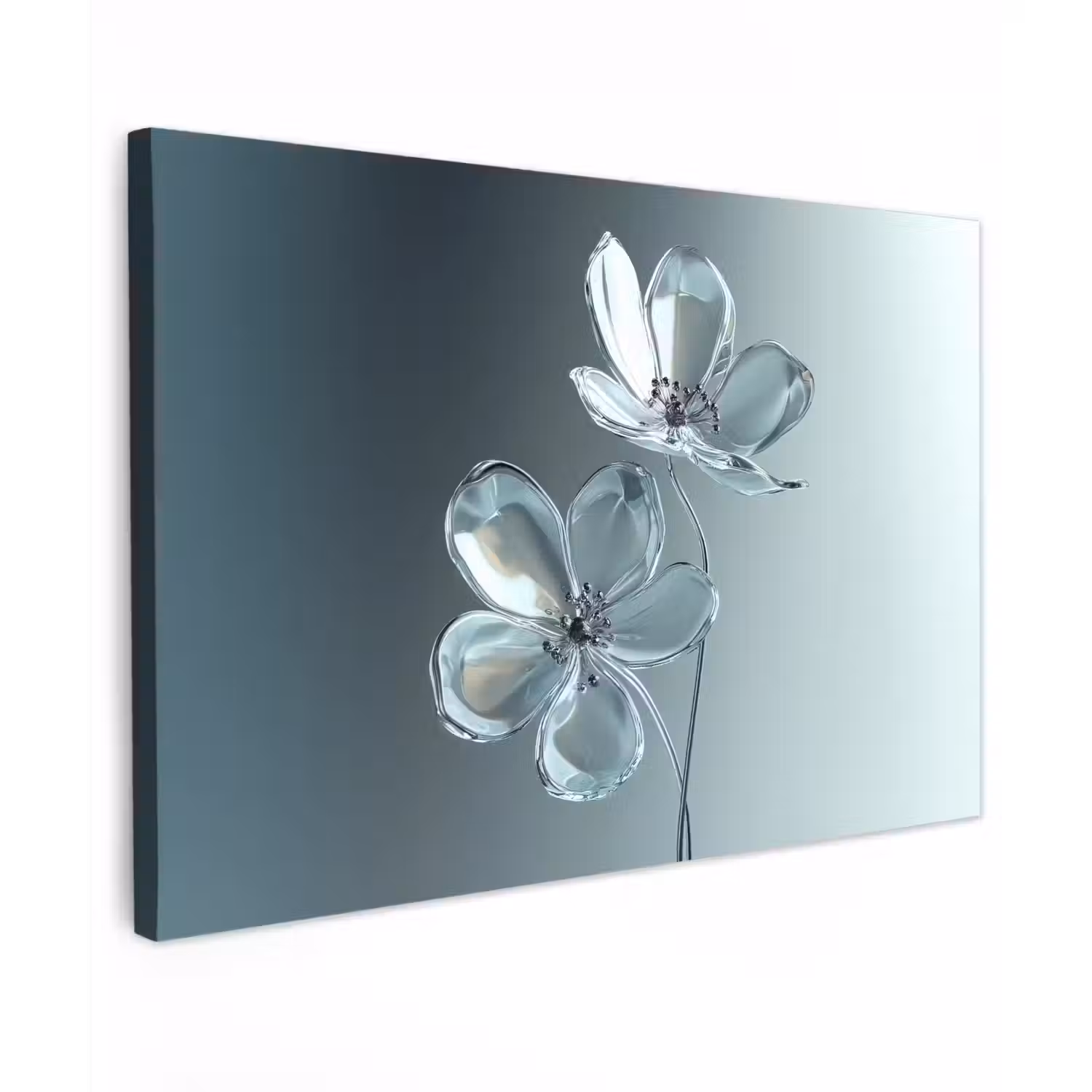 Kristal - Bloemen - Grijs canvas 2cm klein -z3d