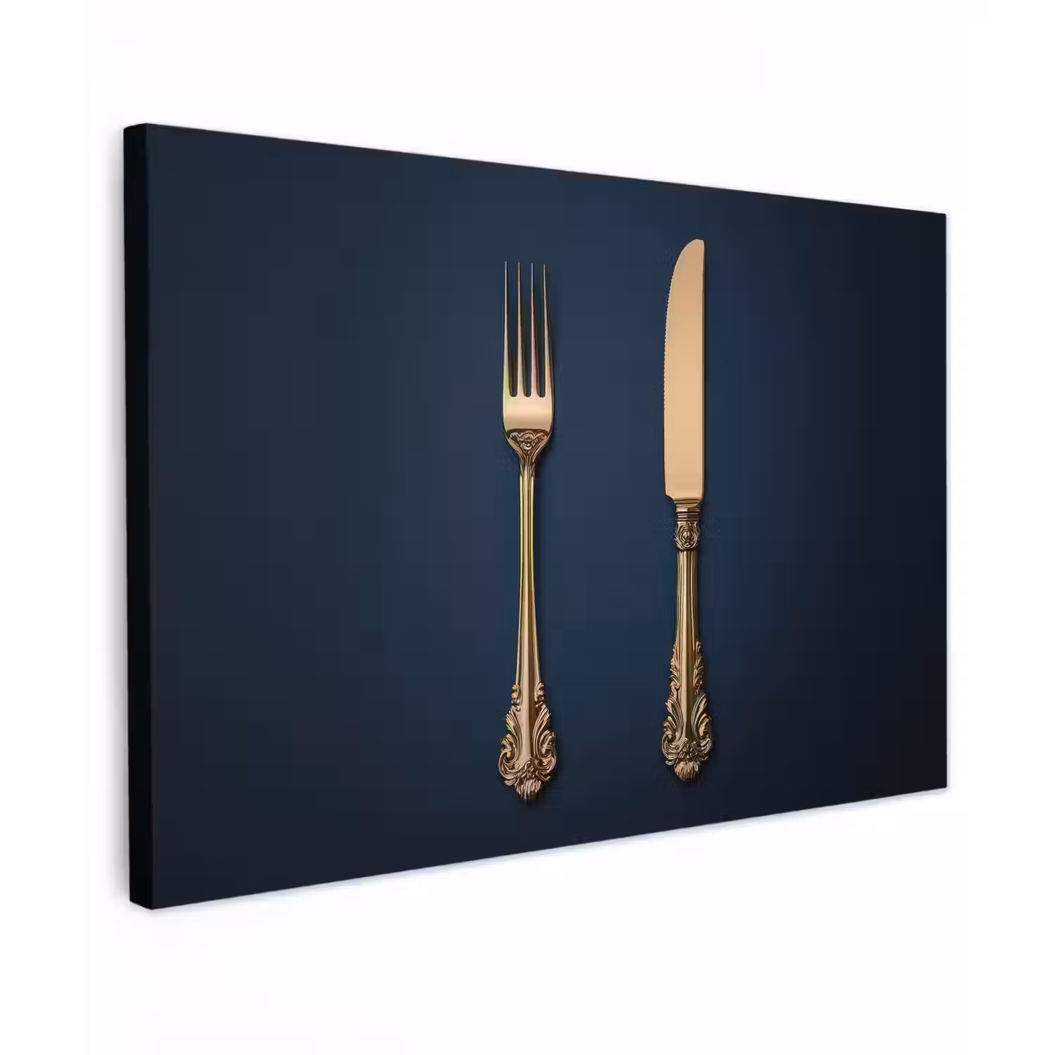 Bestek - Donkerblauw - Goud canvas 2cm klein -z3d