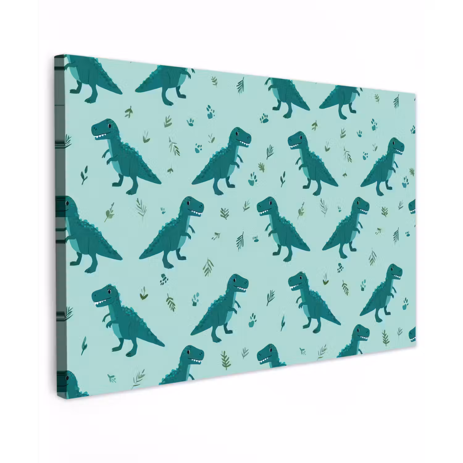 Donkergroen - Dinosaurussen - Afdrukken - Bladeren canvas 2cm klein -z3d