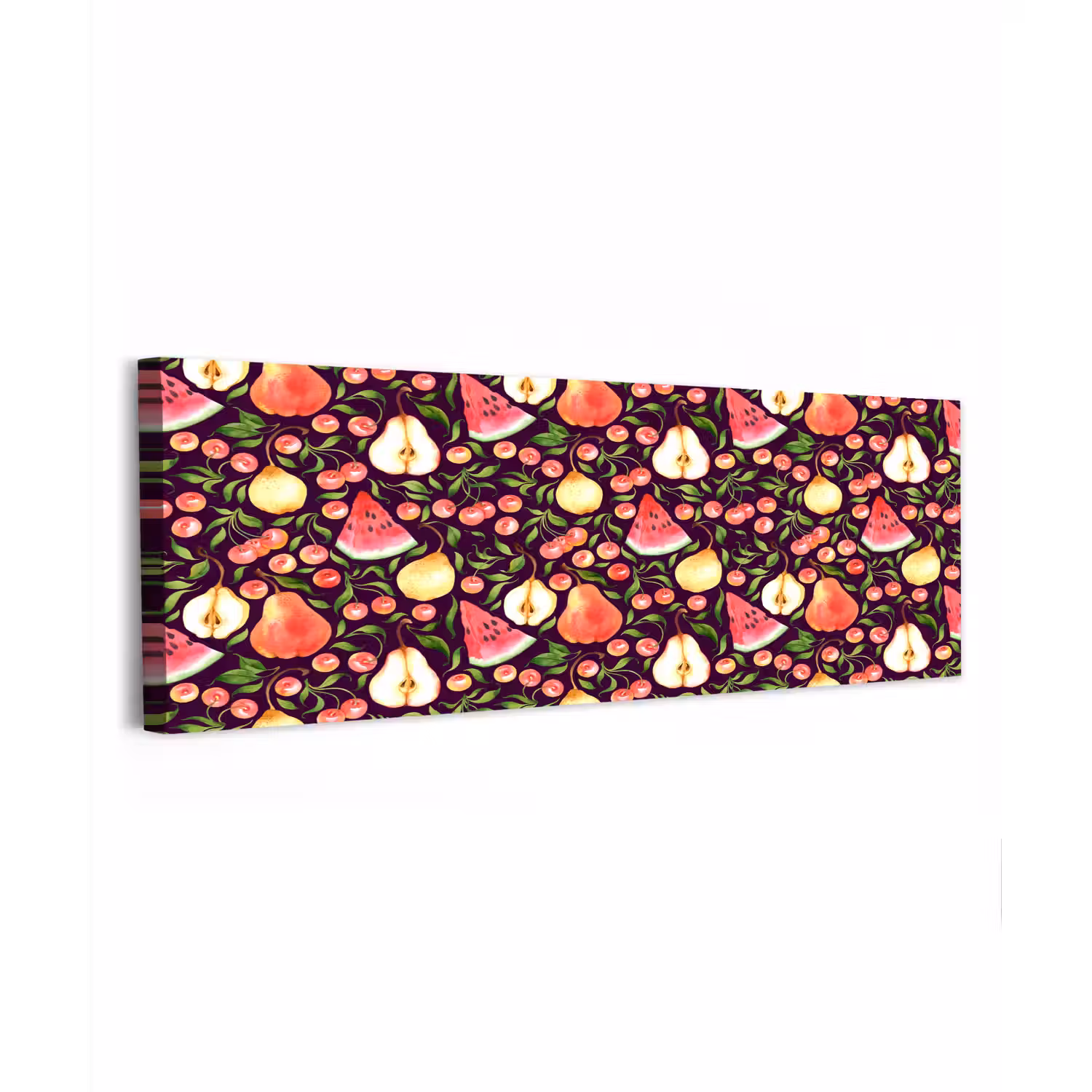Donker - Bladeren - Fruit - Patroon canvas 2cm klein 828 -z3d