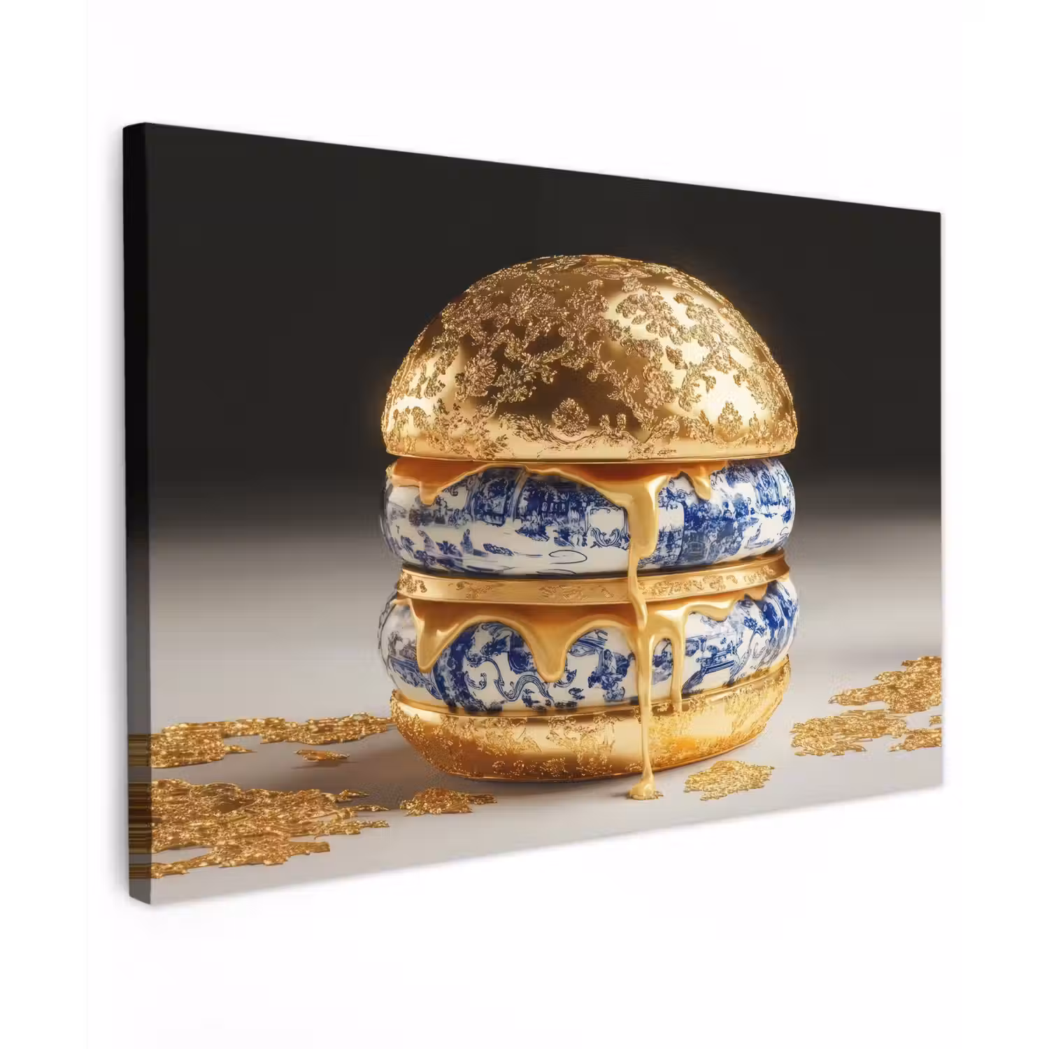 Delftsblauw - Goud - Burger canvas 2cm klein -z3d