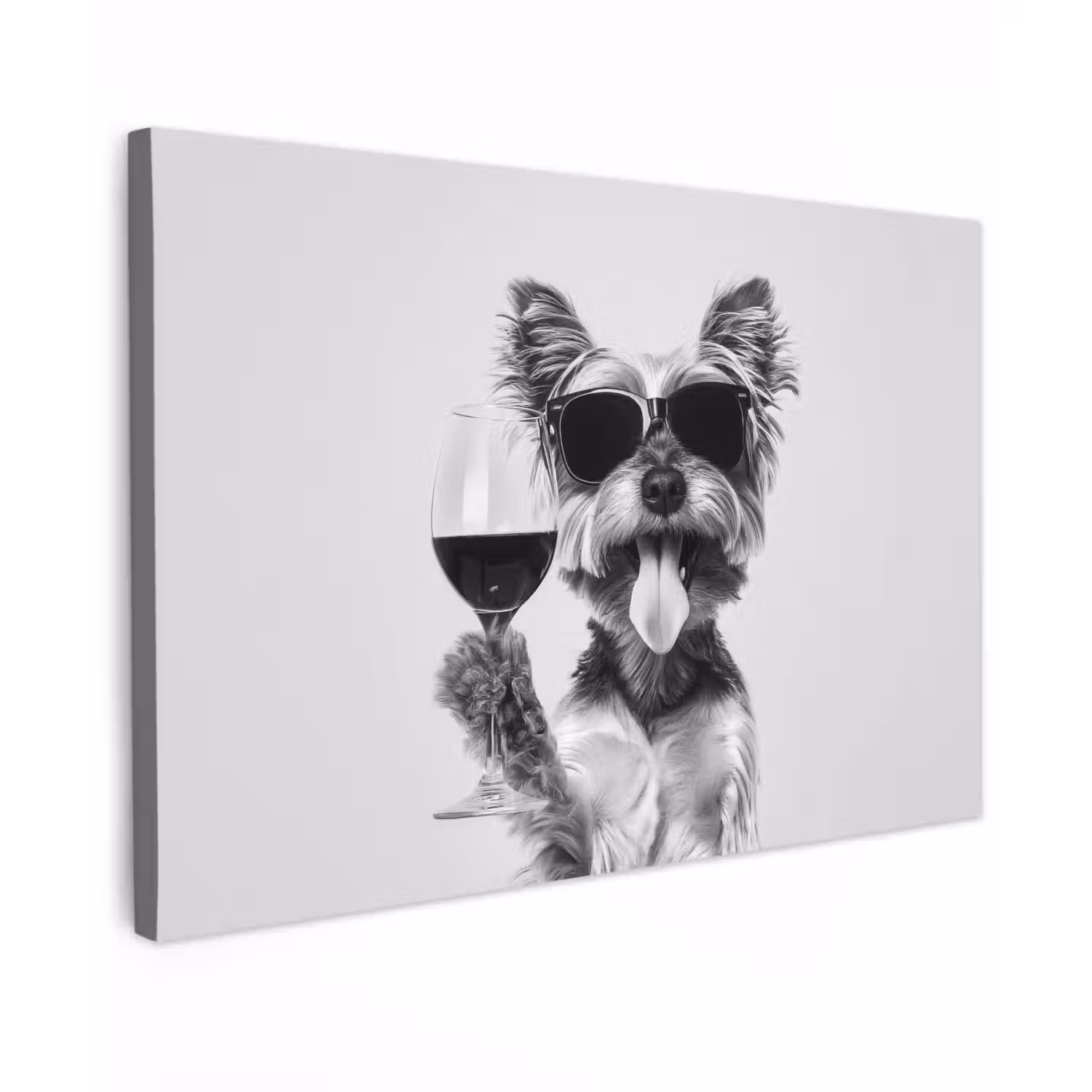 Hondje - Wijnglas - Zonnebril - Enthousiast canvas 2cm klein -z3d