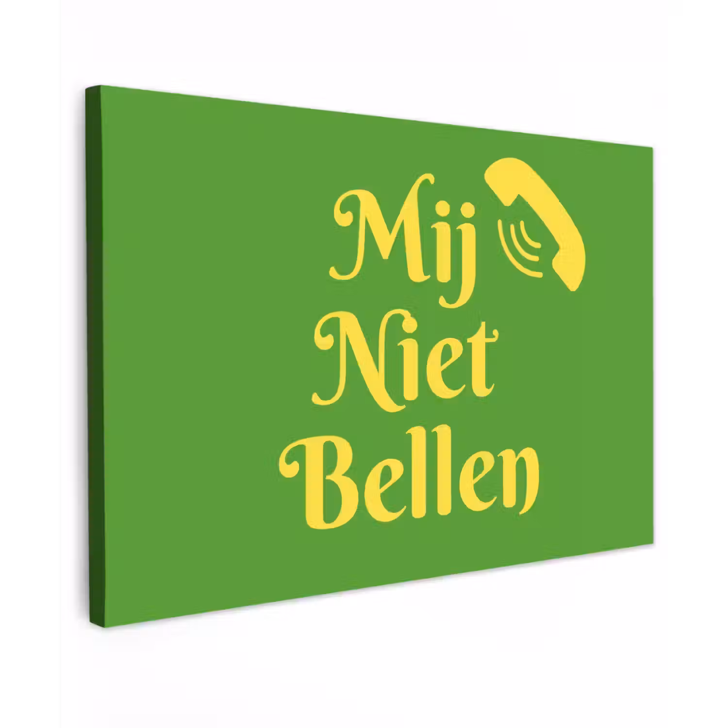 Mij niet bellen - Telefoon - Groen canvas 2cm klein -z3d