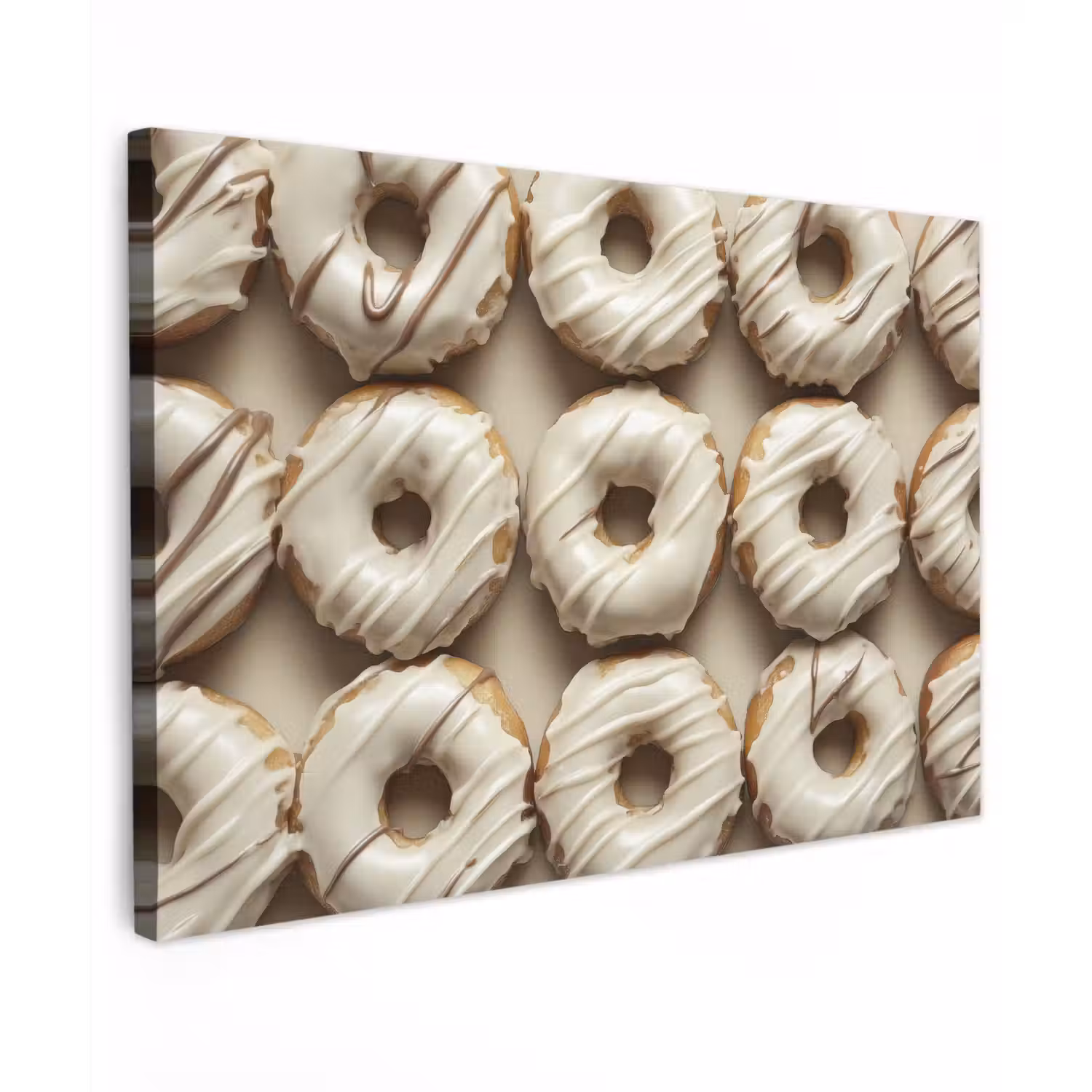 Donuts - Chocolade - Wit - Beige canvas 2cm klein -z3d
