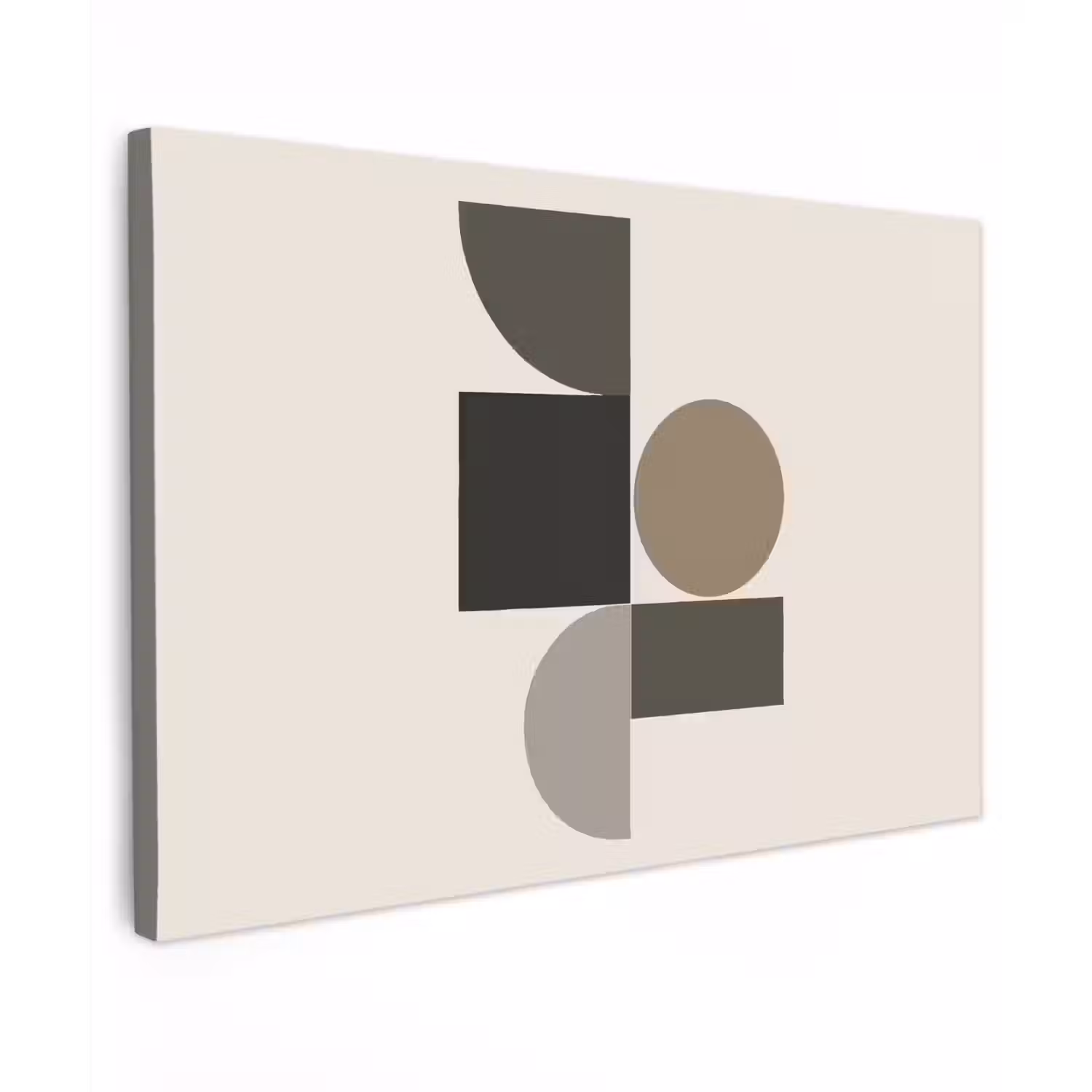 Aardetinten - Abstracte compositie - Eenvoudige vormen canvas 2cm klein -z3d