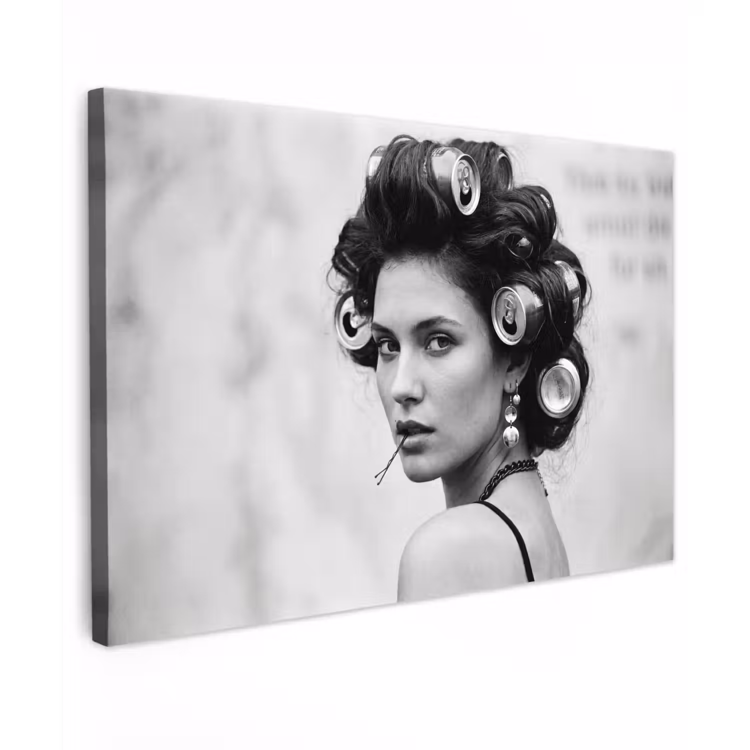 Edgy - Vrouw - Zwart - Wit canvas 2cm klein -z3d