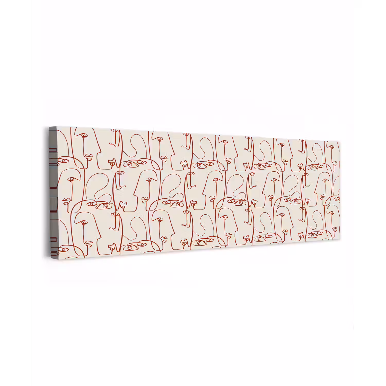Gezichten - Abstract - Rood - Beige canvas 2cm klein 828 -z3d