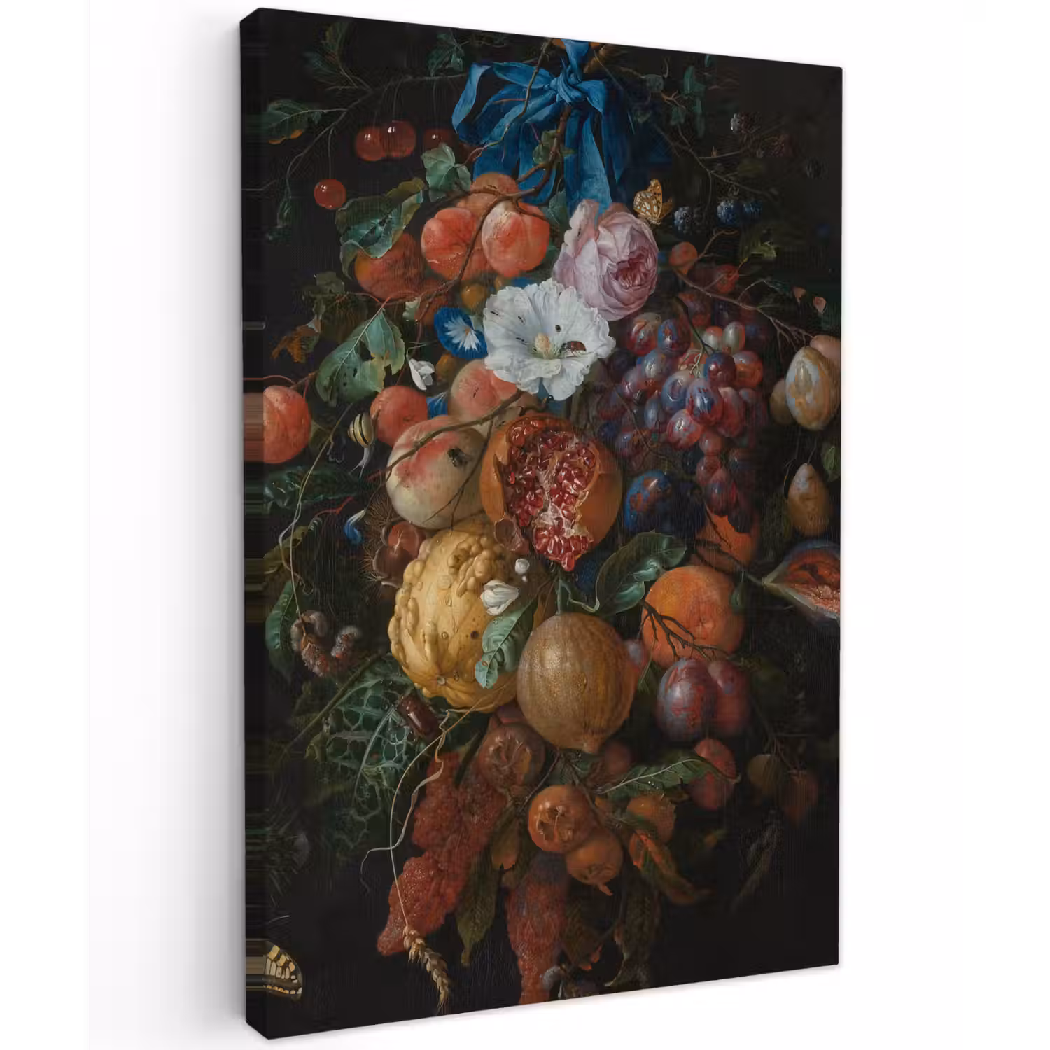 Festoen van vruchten en bloemen - Schilderij van Jan Davidsz. de Heem canvas 2cm klein -z3d