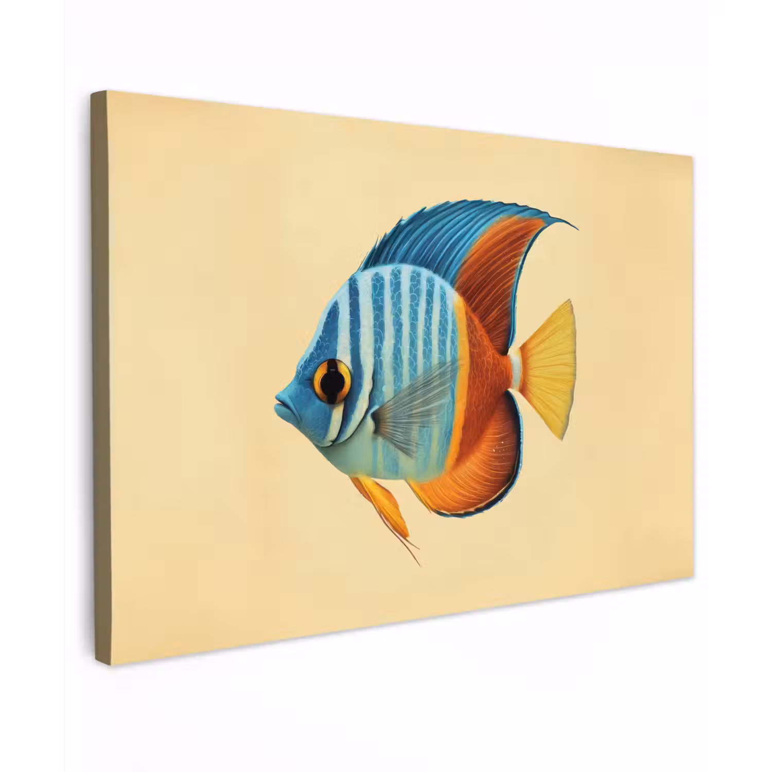 Vis - Vinnen - Blauw - Ogen canvas 2cm klein -z3d
