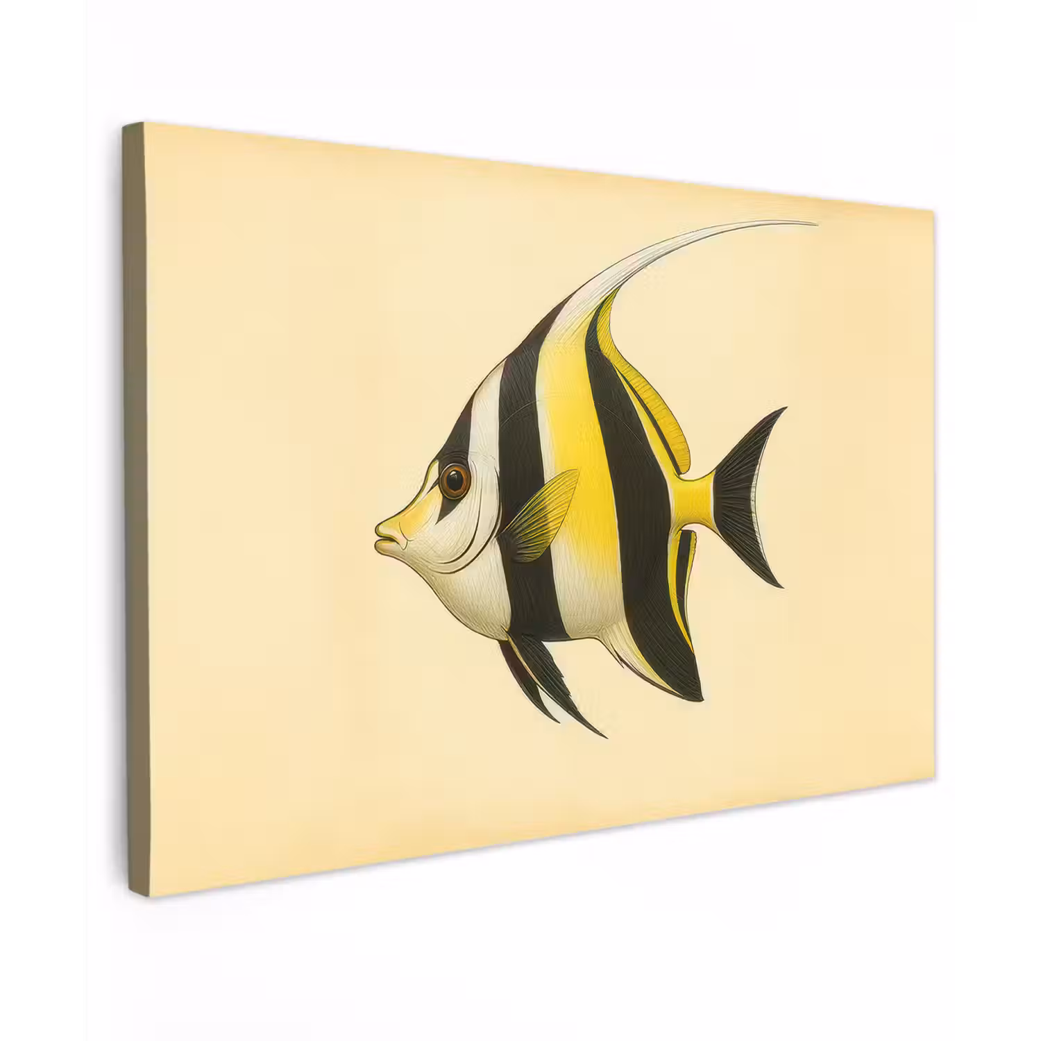 Vis - Sierlijk - Rugvin - Geel canvas 2cm klein -z3d