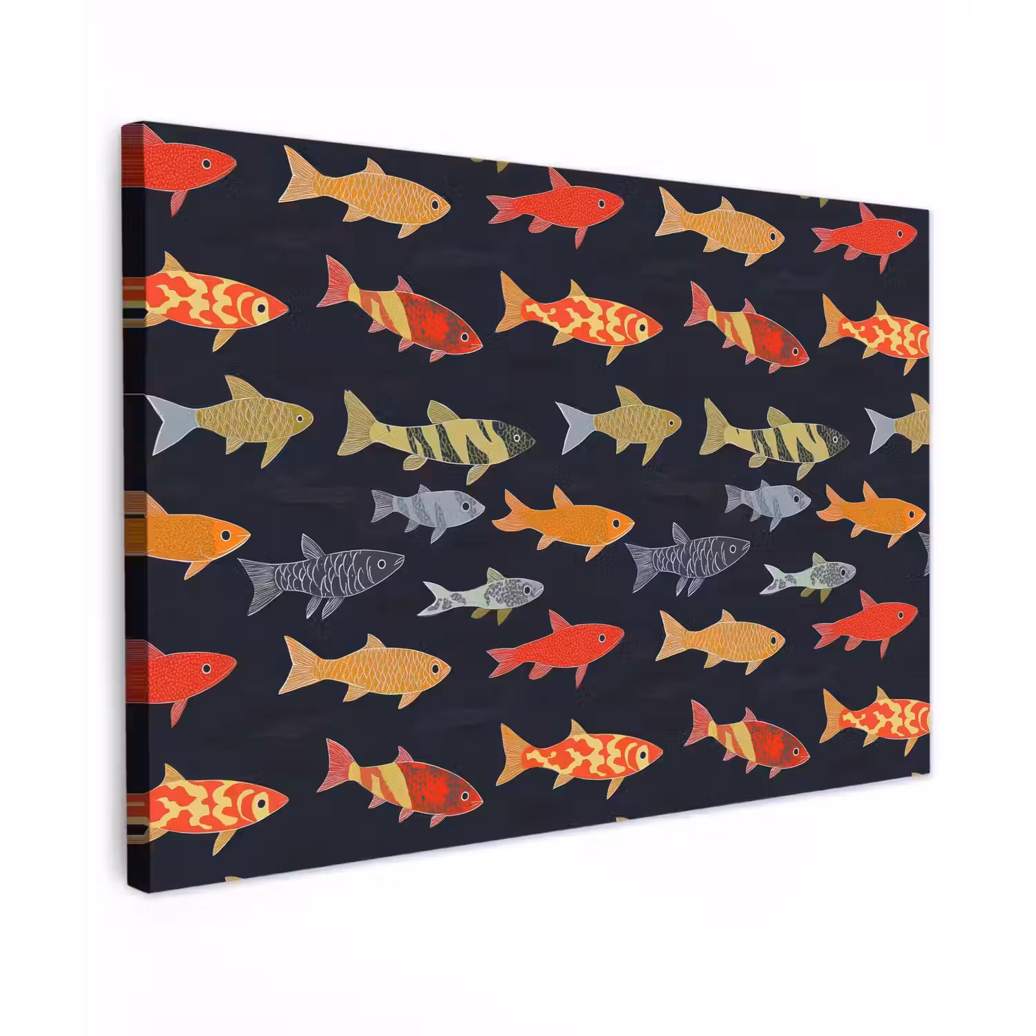 Vissen - Patroon - Kleurrijk canvas 2cm klein 34 -z3d