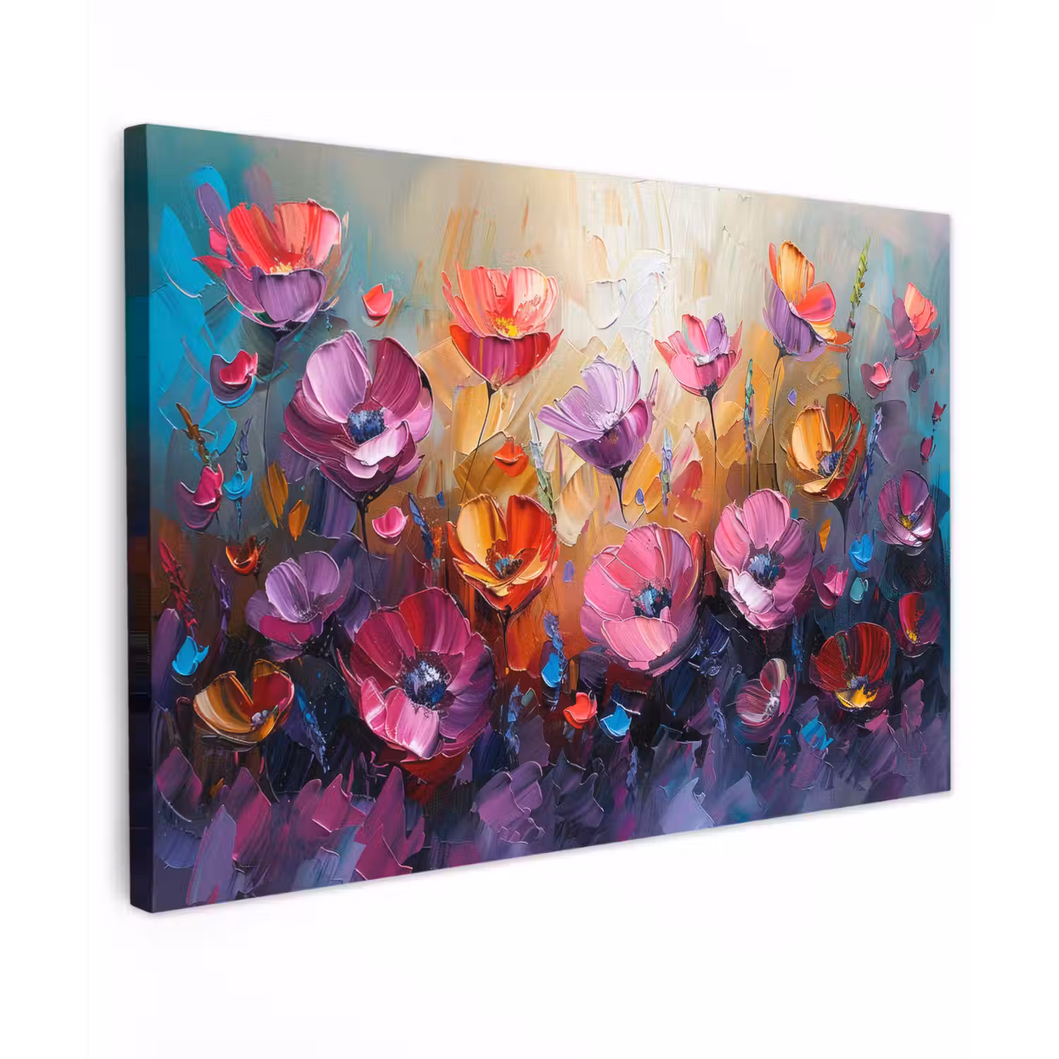 Bloemen - Botanisch - Kunst - Roze - Natuur canvas 2cm klein -z3d