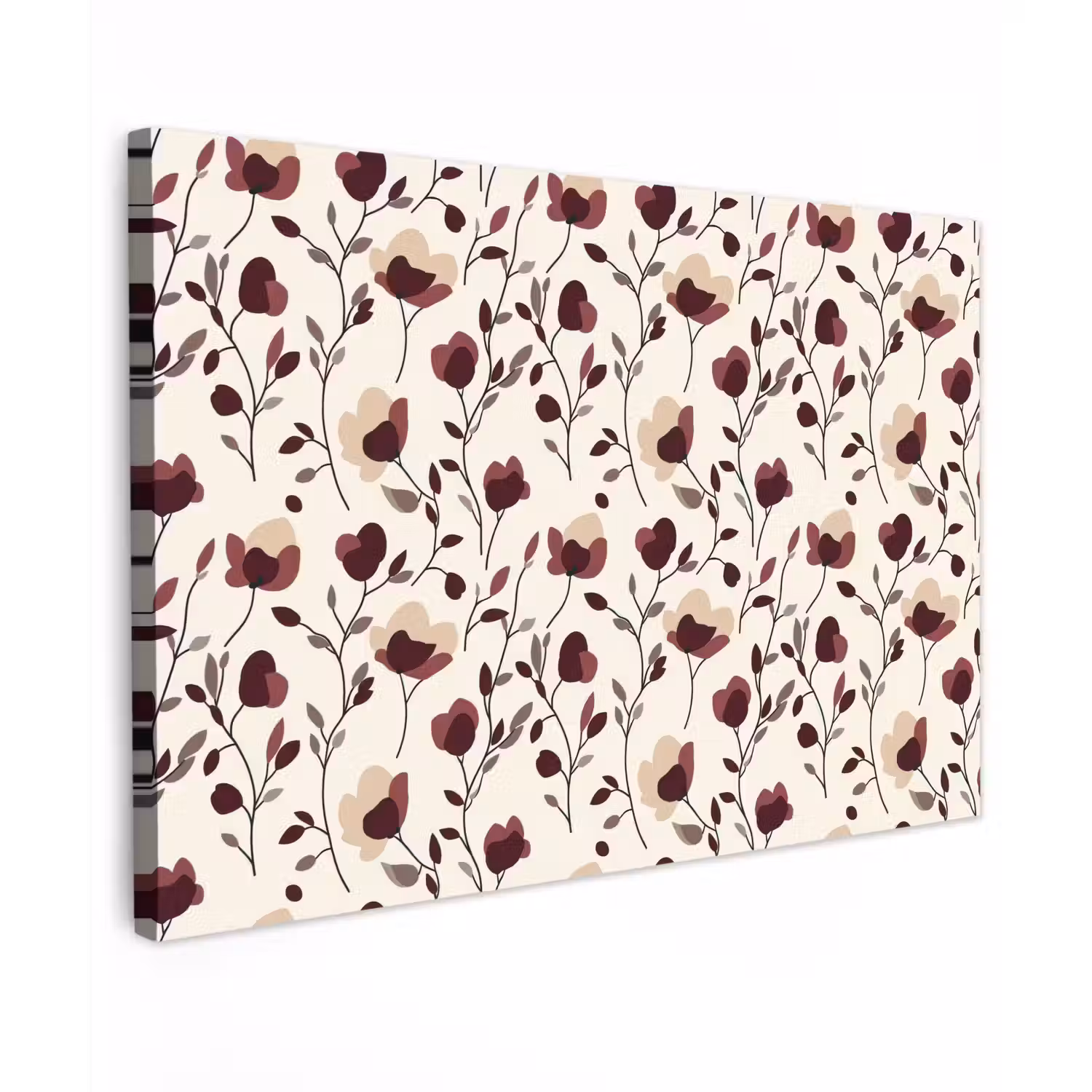 Bloemen - Botanisch - Bordeaux canvas 2cm klein 34 -z3d