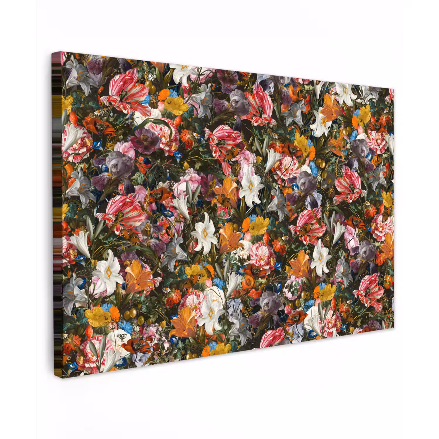 Bloemen - Vlinder - Design - Kunst - Abstract - Schilderij - Oude meesters canvas 2cm klein -z3d