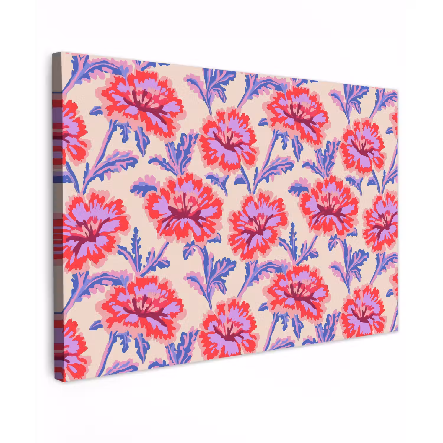 Bloemen - Patroon - Meerkleurig canvas 2cm klein 34 -z3d