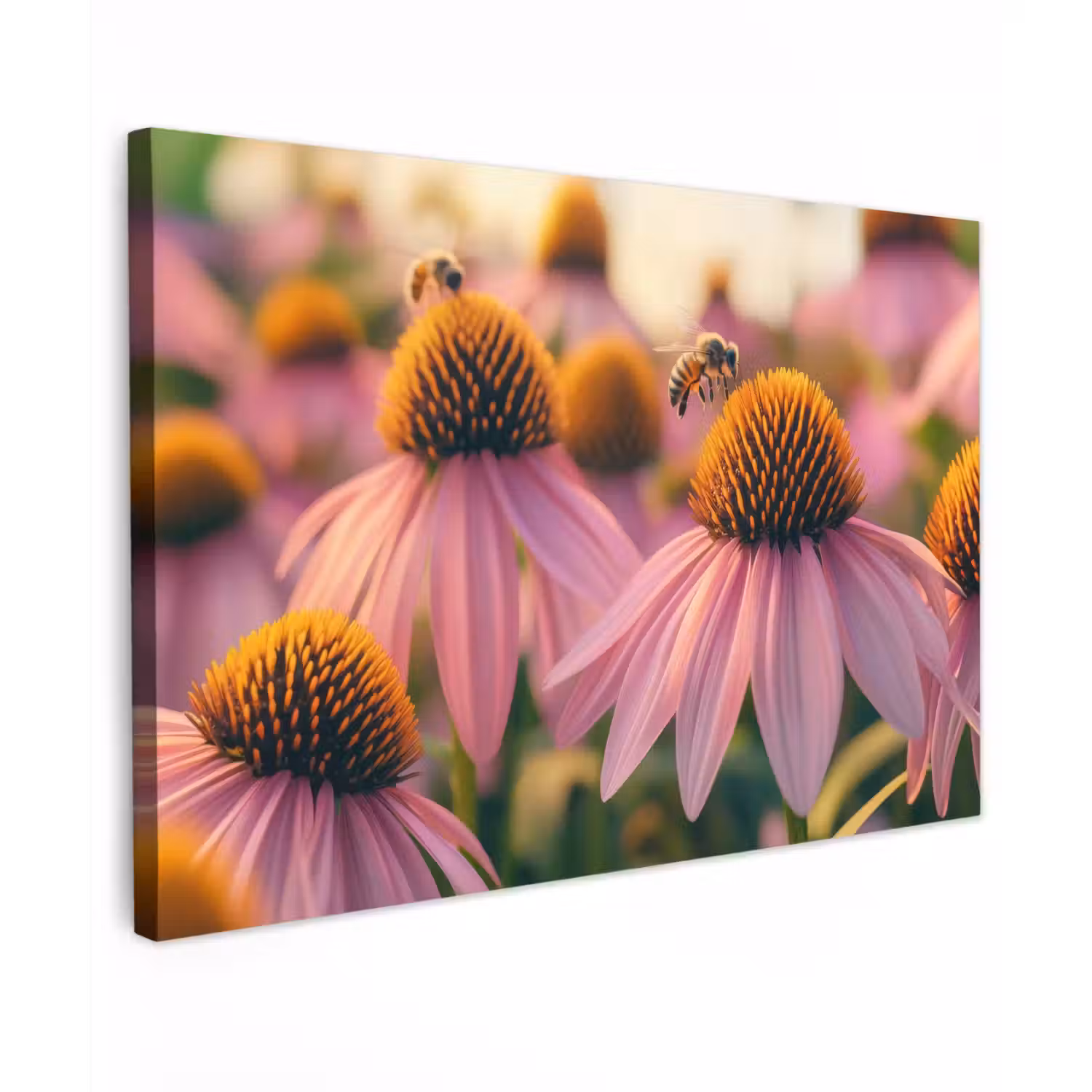 Bloemen - Paars - Bijen canvas 2cm klein -z3d
