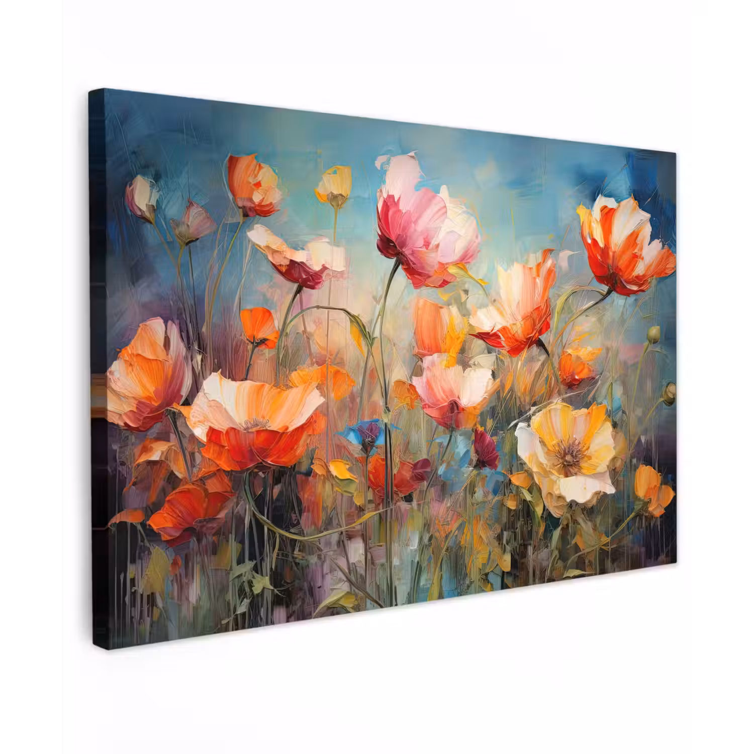 Bloemen - Watercolor - Kunst - Botanisch - Natuur canvas 2cm klein -z3d