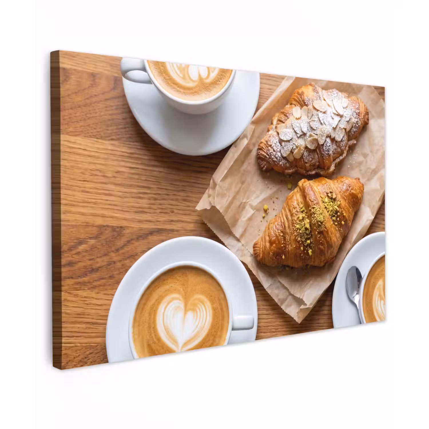 Eten - Croissant - Koffie - Ontbijt - Modern canvas 2cm klein -z3d