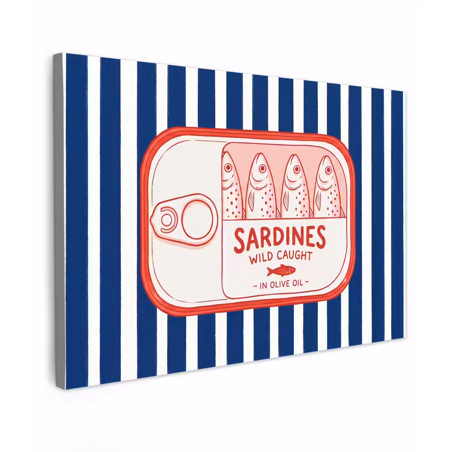 Eten - Vis - Blik - Illustratie - Rood canvas 2cm klein -z3d