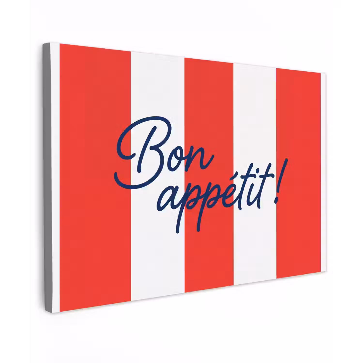 Eten - Spreuk - Keuken - Grafisch - Rood-Wit canvas 2cm klein -z3d