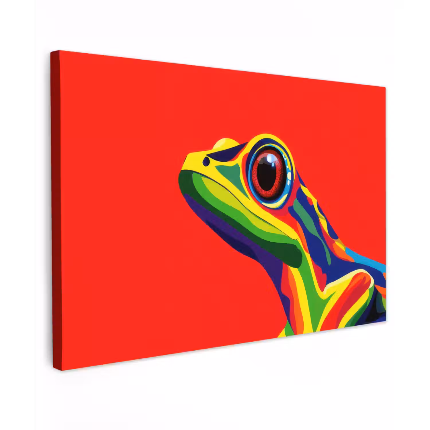 Kikker - Kleurrijk - Strepen - Ogen canvas 2cm klein -z3d