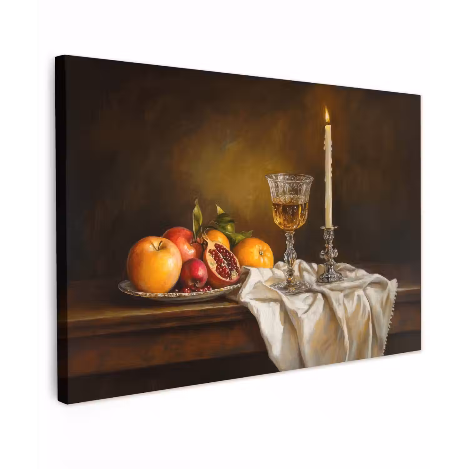 Fruit - Stilleven - Wijn - Kaars canvas 2cm klein -z3d