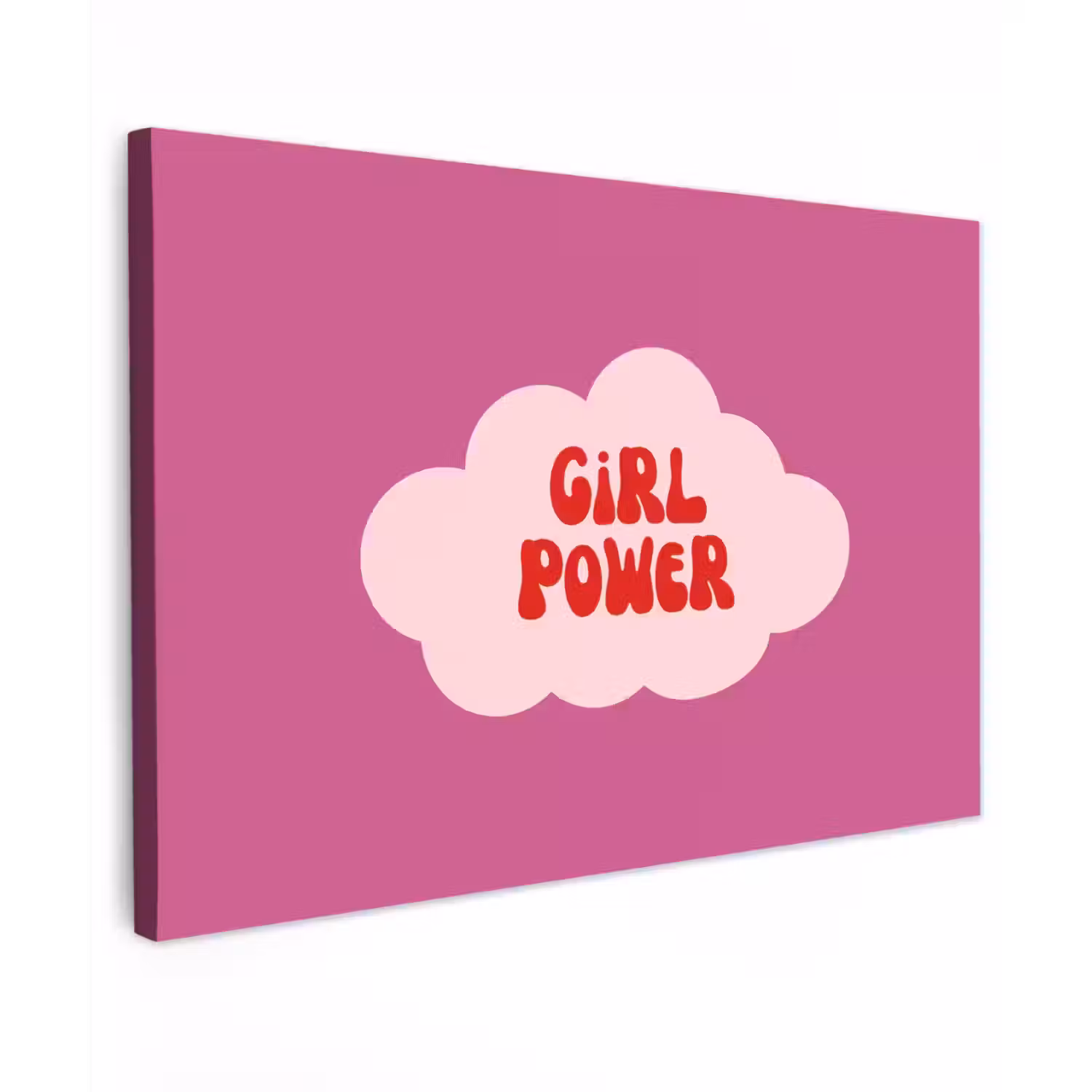 Girl power - Wolk - Roze canvas 2cm klein -z3d