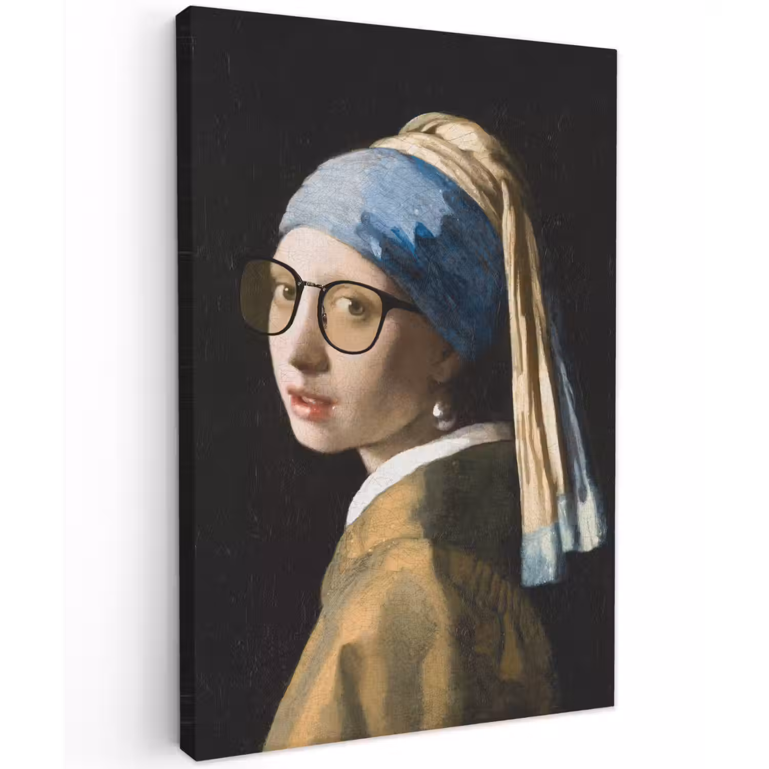 Meisje met de parel - Johannes Vermeer - Bril canvas 2cm klein -z3d