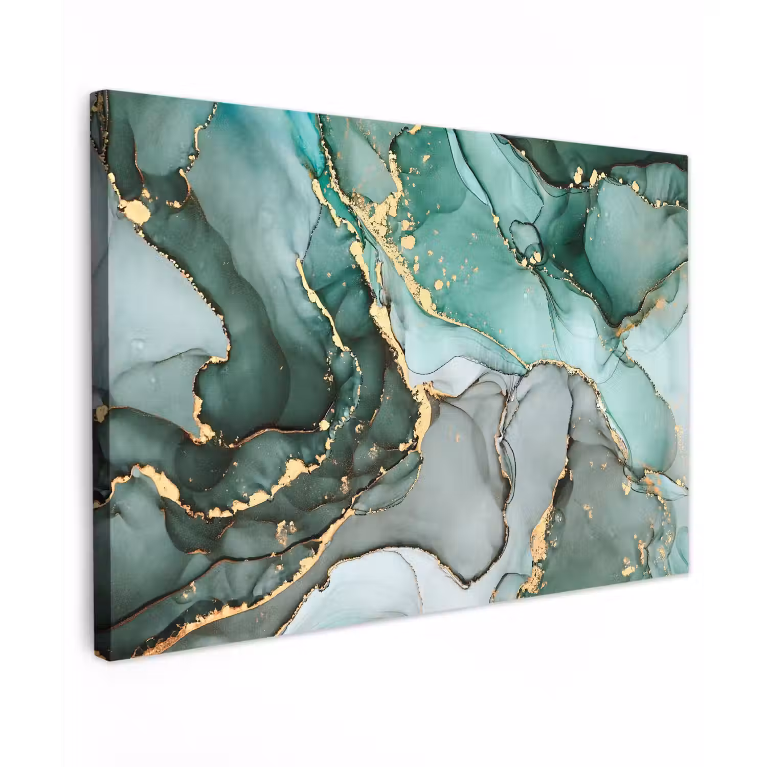 Goud - Marmer - Groen - Luxe - Marmerlook - Grijs canvas 2cm klein -z3d