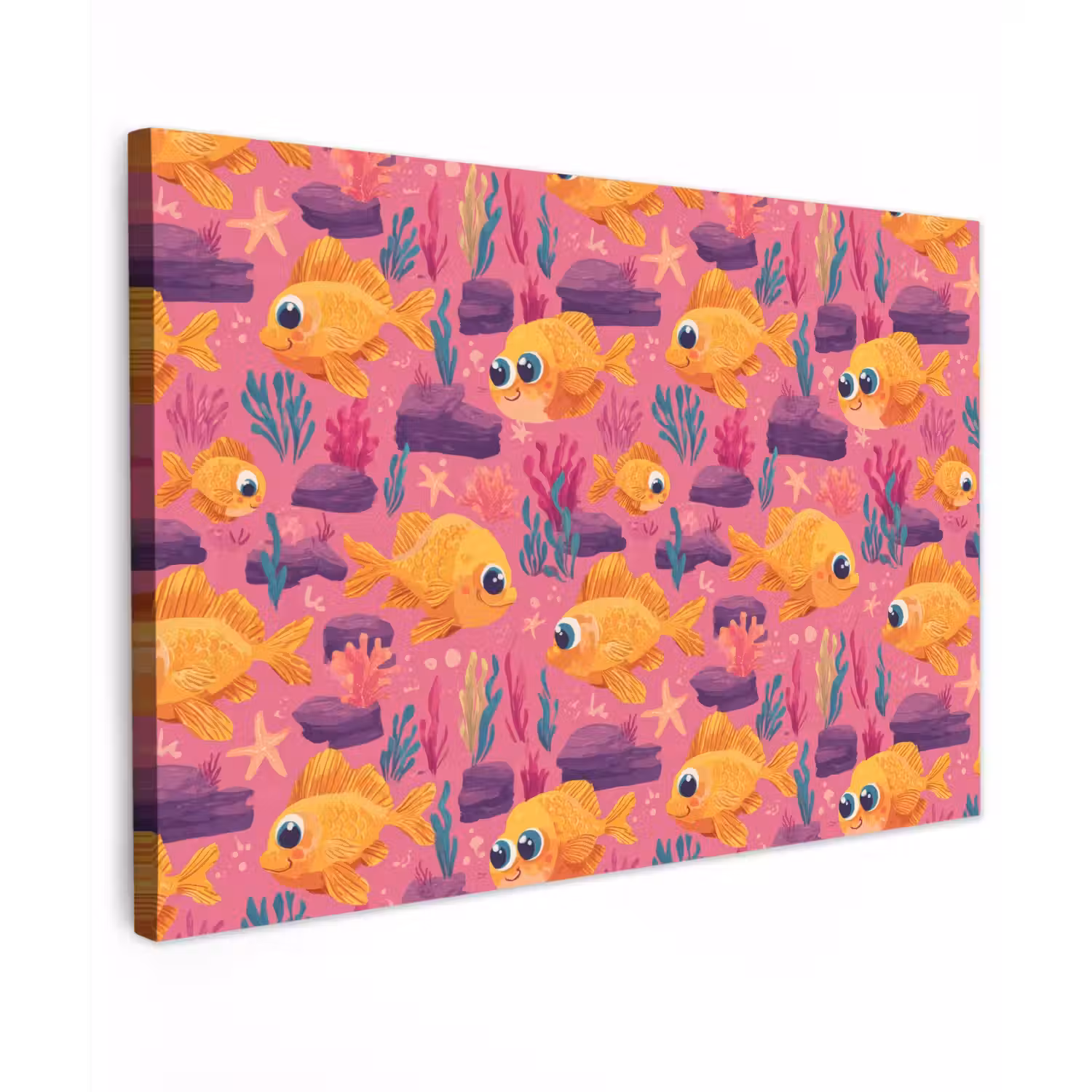 Goudvissen - Koraal - Kleurrijk canvas 2cm klein 34 -z3d