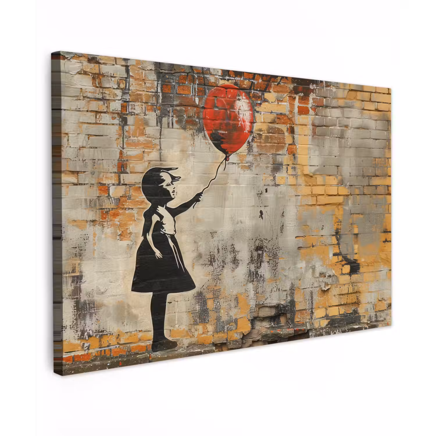Graffiti - Banksy - Meisje - Street art canvas 2cm klein -z3d