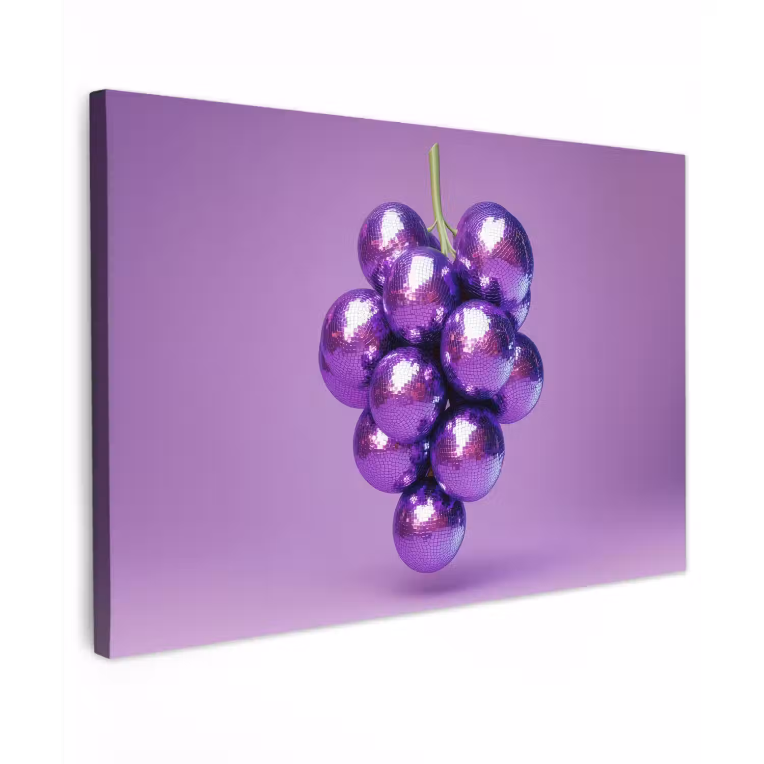 Druif - Disco - Glitter - Paars canvas 2cm klein -z3d