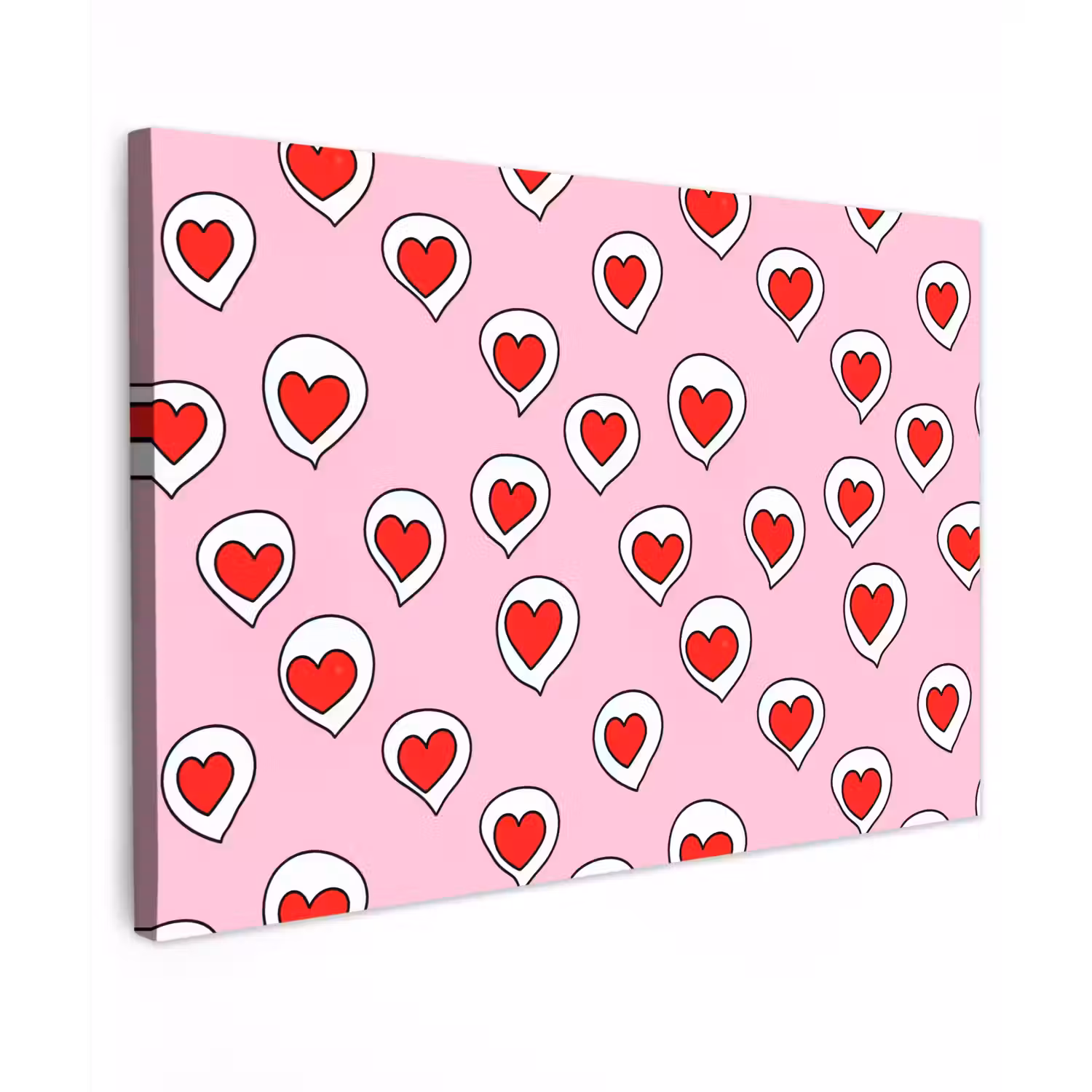 Hartjes - Patroon - Rood canvas 2cm klein 34 -z3d
