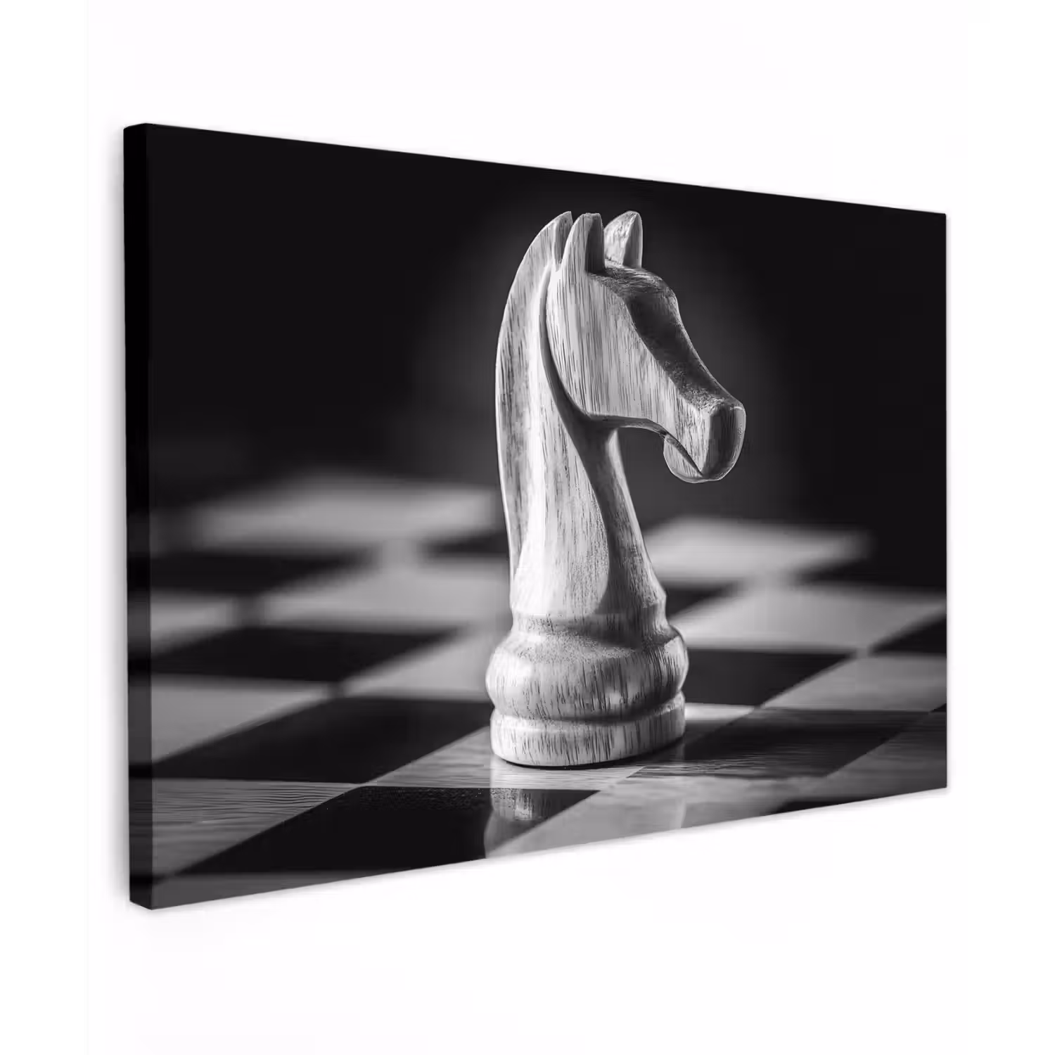 Paard - Hout - Schaalbord - Zwart canvas 2cm klein -z3d