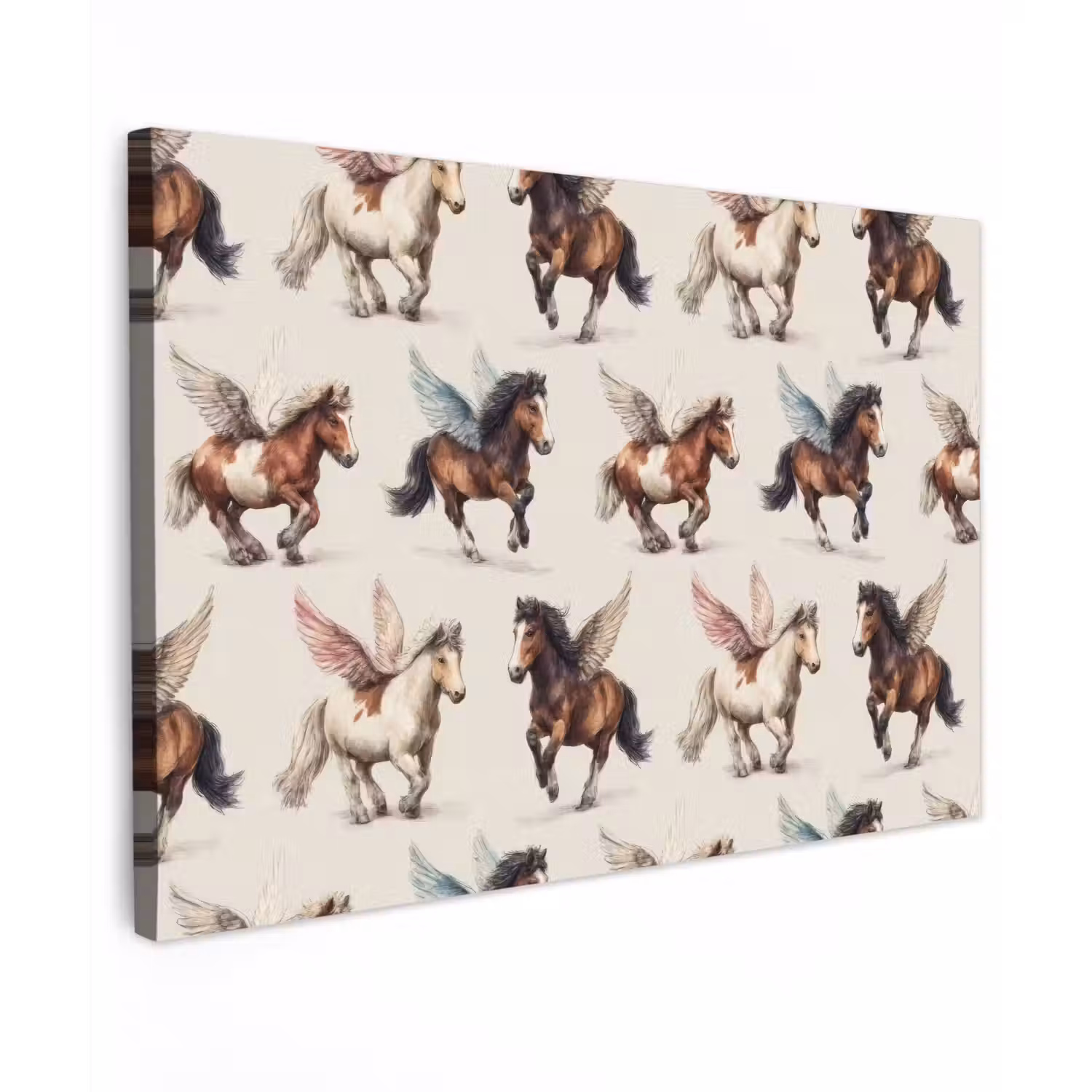 Paarden - Vleugels - Kleurrijk canvas 2cm klein 34 -z3d
