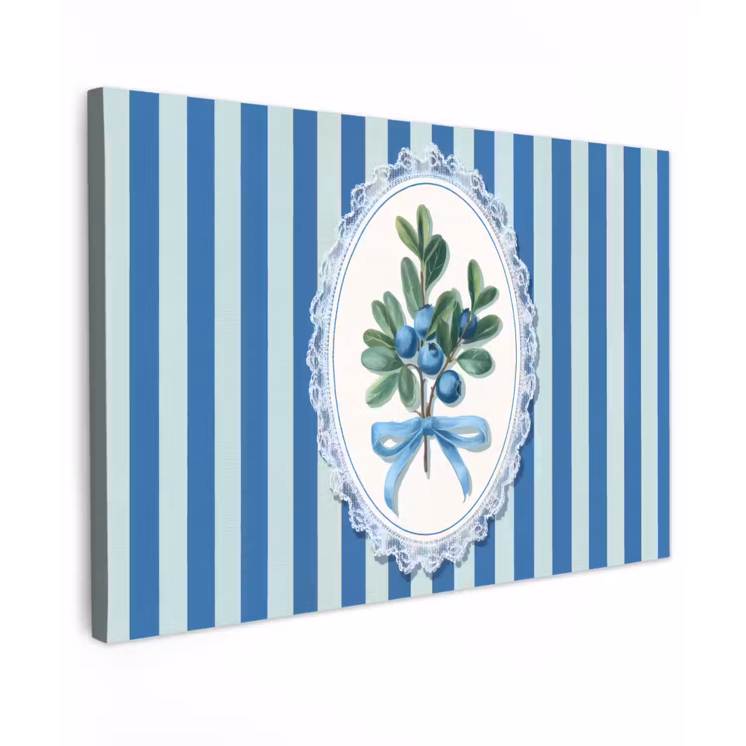 Illustratie - Bessen - Blauw - Strepen canvas 2cm klein -z3d