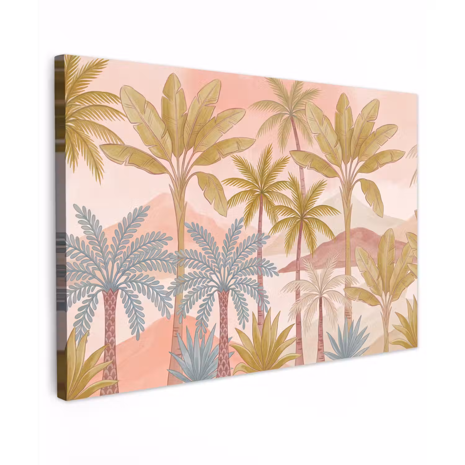 Illustratie - Palmbomen - Kleurrijk canvas 2cm klein -z3d