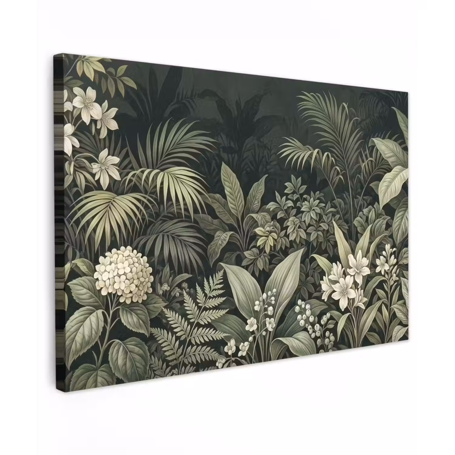 Jungle - Bladeren - Botanisch - Groen canvas 2cm klein -z3d