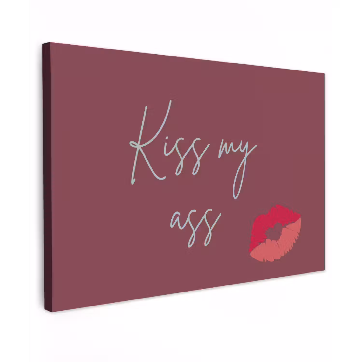 Kiss my ass - Lip - Bordeaux canvas 2cm klein -z3d