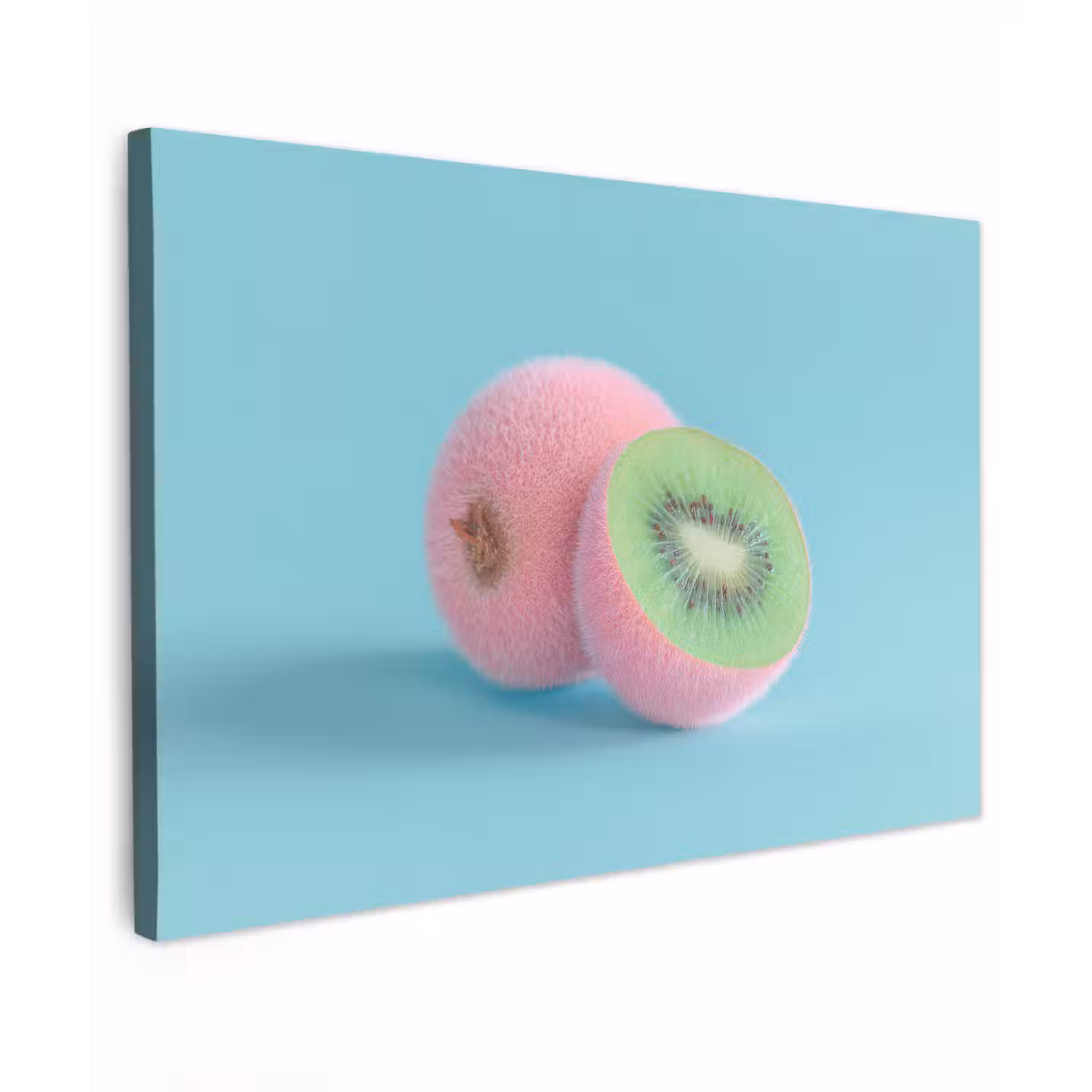 Kiwi - Blauw - Surrealistisch canvas 2cm klein -z3d