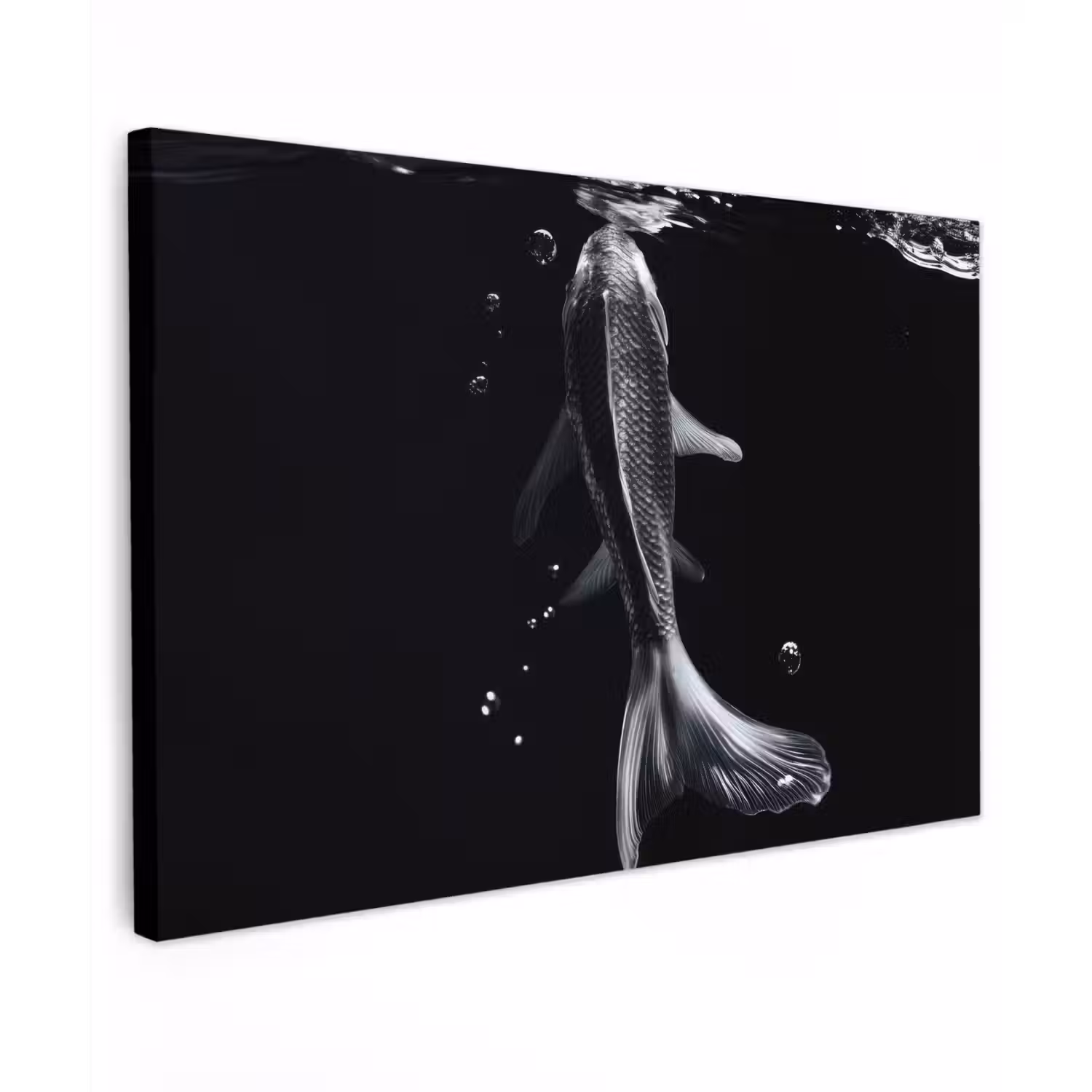 Koi - Vissen - Water - Zwart canvas 2cm klein -z3d