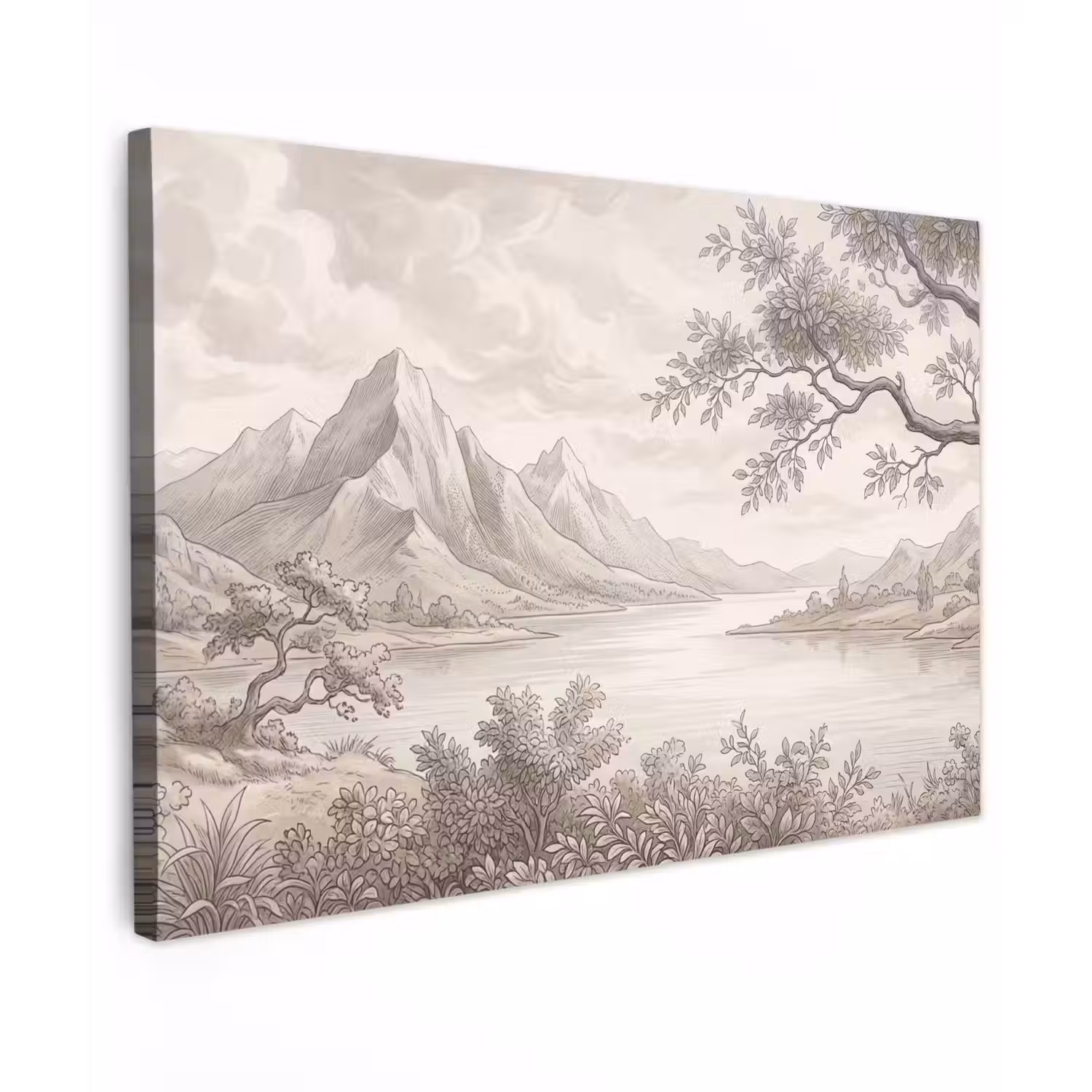 Landschap - Bergen - Meer - Natuur canvas 2cm klein -z3d