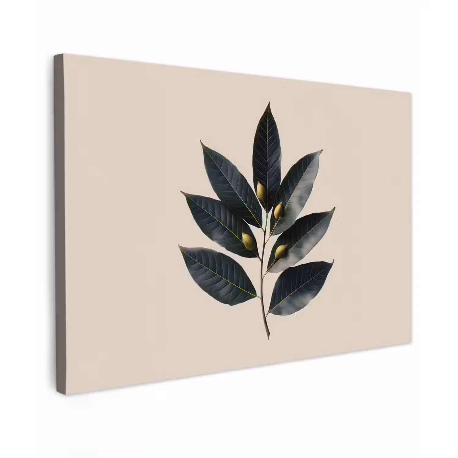 Laurierbladeren - Bloemknoppen - subtiel canvas 2cm klein -z3d