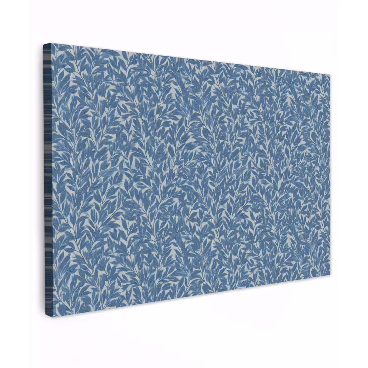 Bladeren - Klassiek - Patroon - Donkerblauw - Vintage canvas 2cm klein 34 -z3d