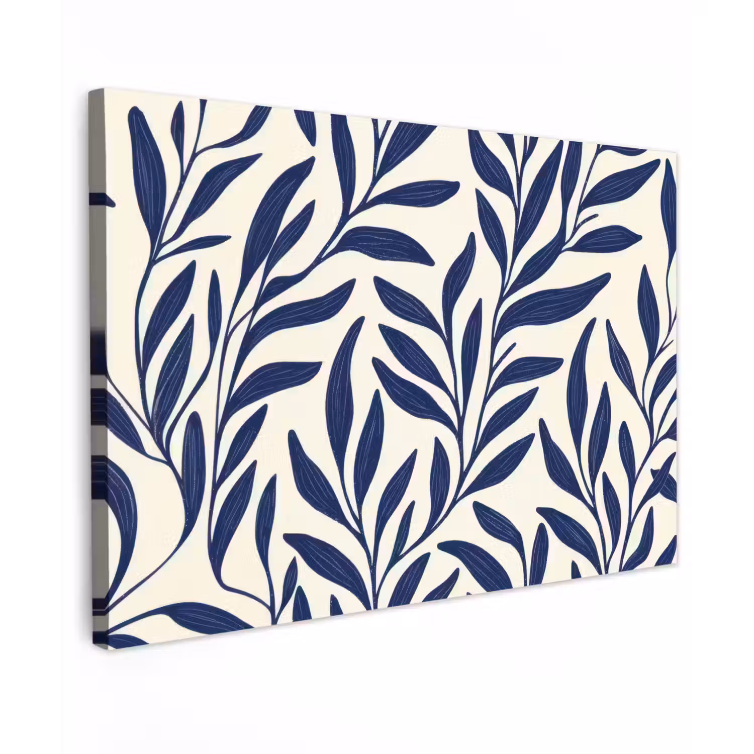 Bladeren - Klimop - Donkerblauw canvas 2cm klein -z3d